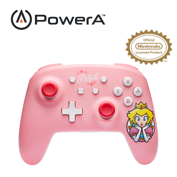 【PowerA】|任天堂官方授權|無線遊戲手把限量款(NSGP0289-01)-碧姬公主夢幻公主粉
