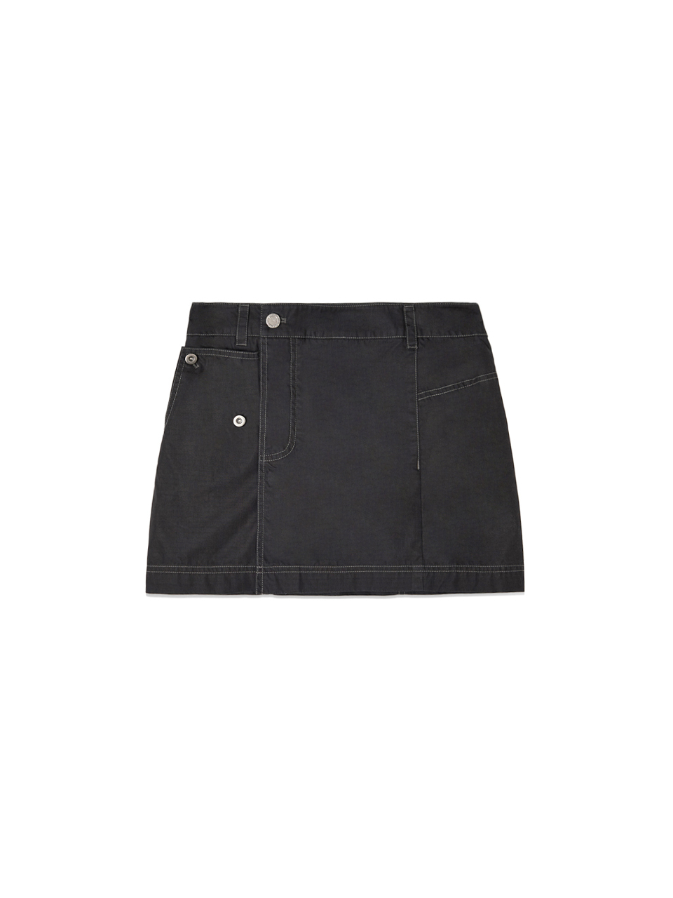 層次摺邊迷你裙 黑色