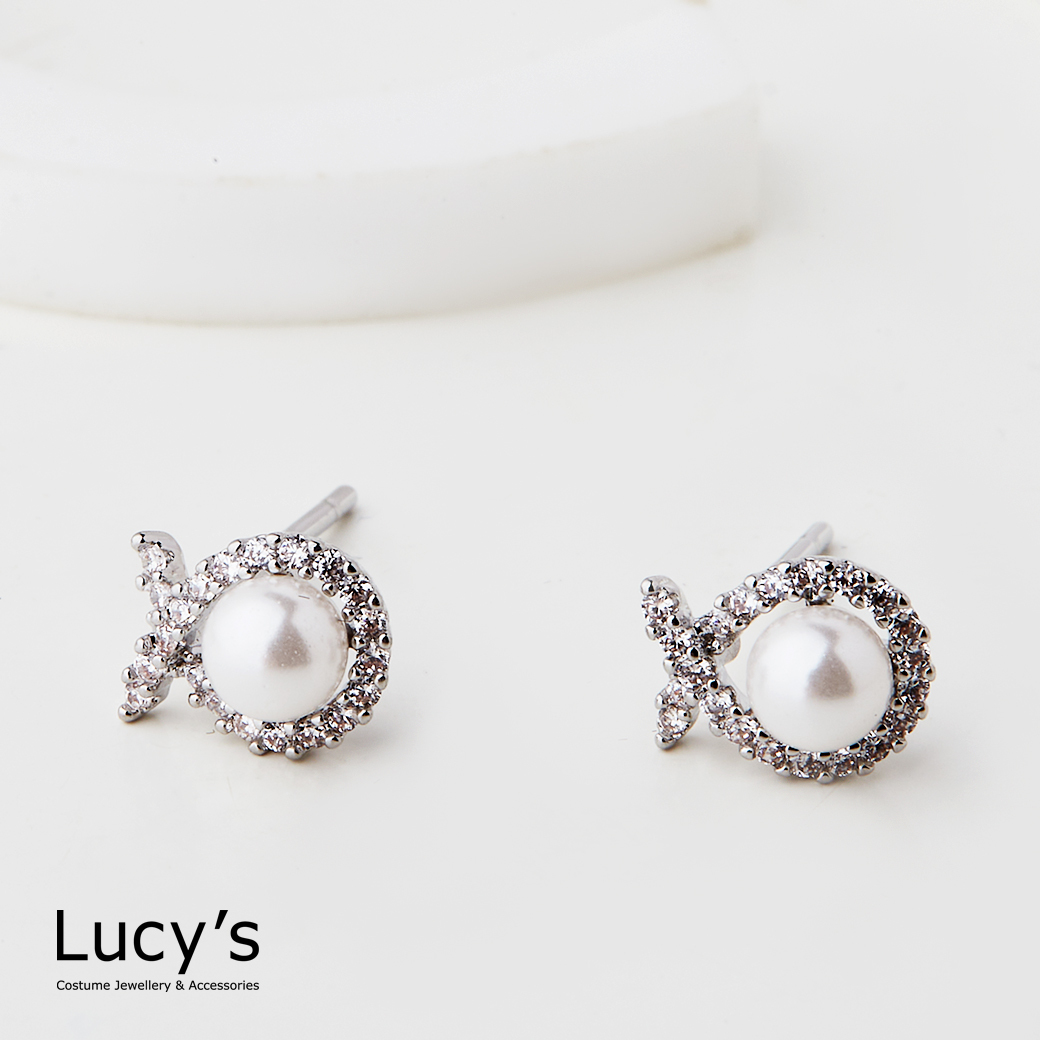 微光珍珠 耳環 (二色) (126176/126177)