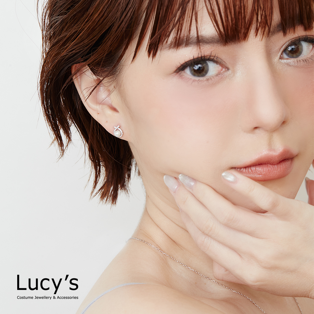 微光珍珠 耳環 (二色) (126176/126177)