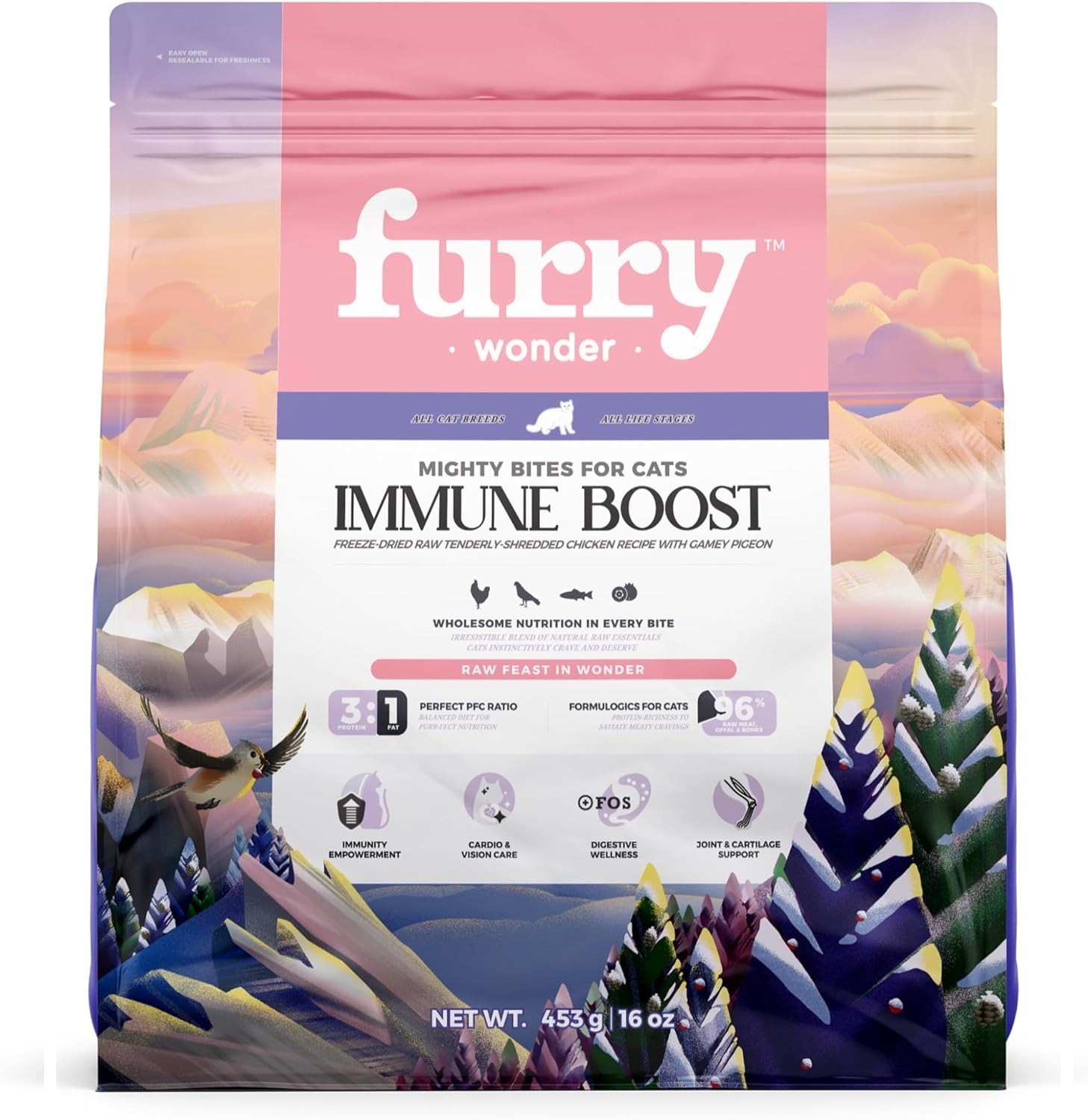 Furry Wonder 全貓 增強免疫 主食凍乾 鴿肉+雞肉味 8oz / 16oz