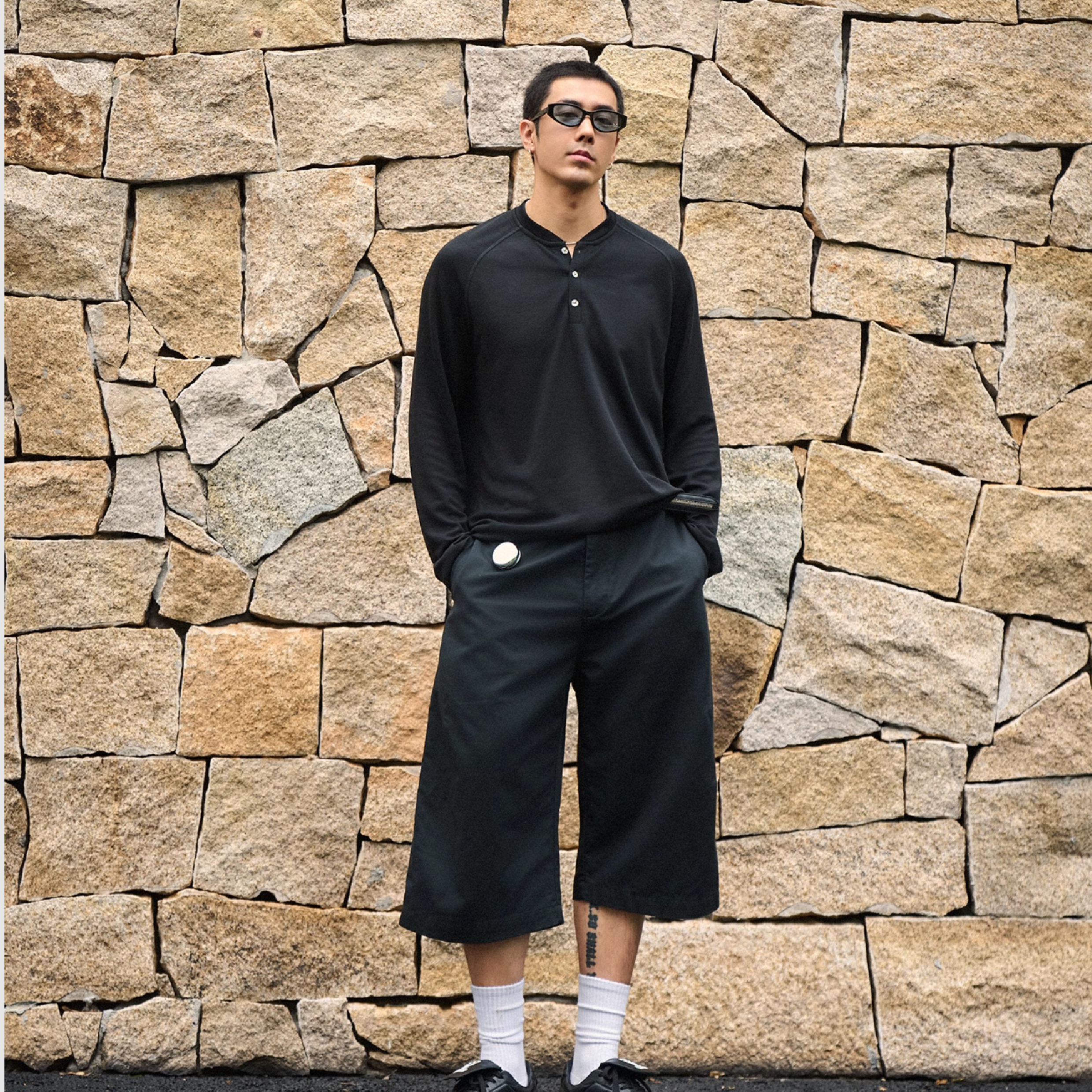 TANOXI Henley Collar LS Tee 天竺棉 亨利領長袖Tee [TNX-T355]