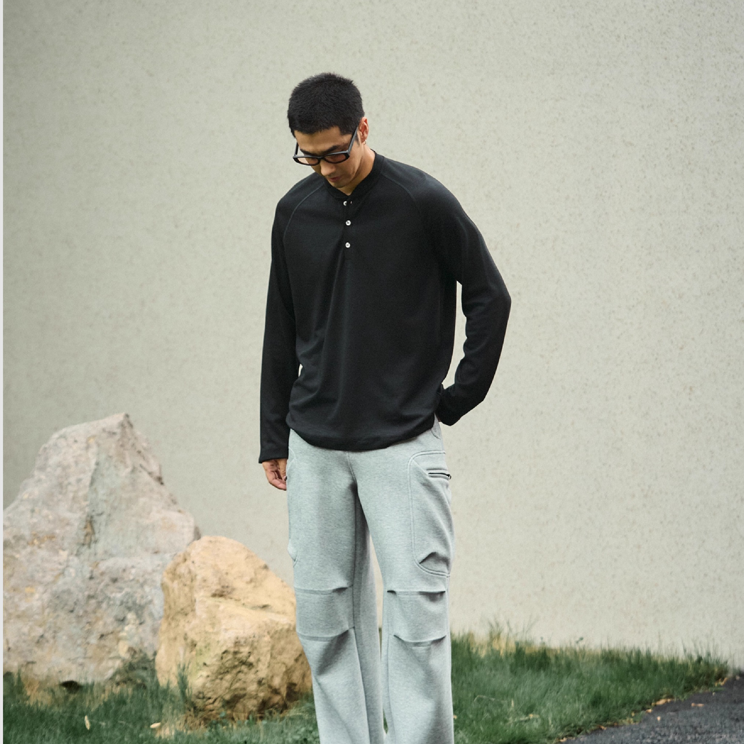 TANOXI Henley Collar LS Tee 天竺棉 亨利領長袖Tee [TNX-T355]