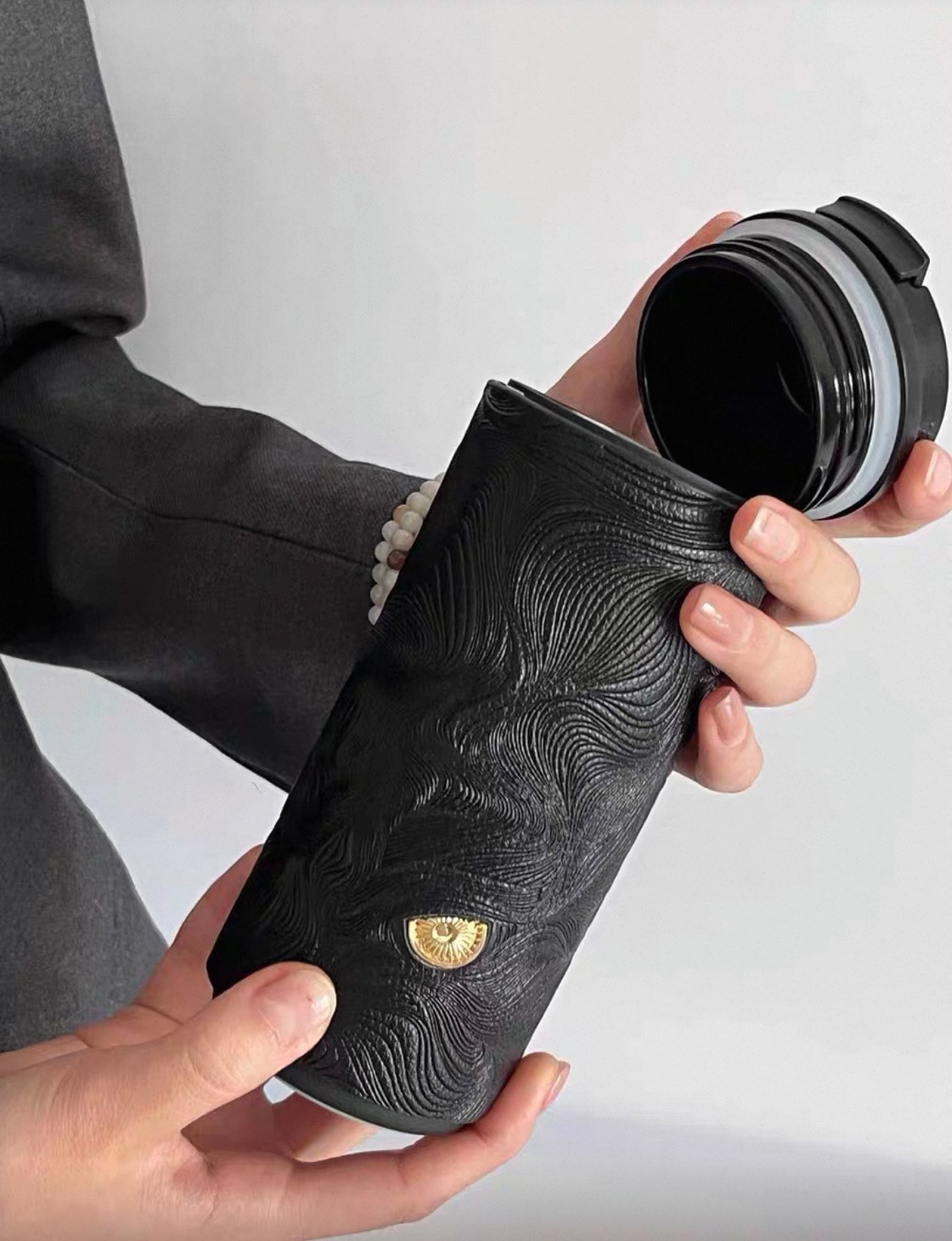 ZIPPO 秋水含晴 輕奢 浮雕 保溫杯