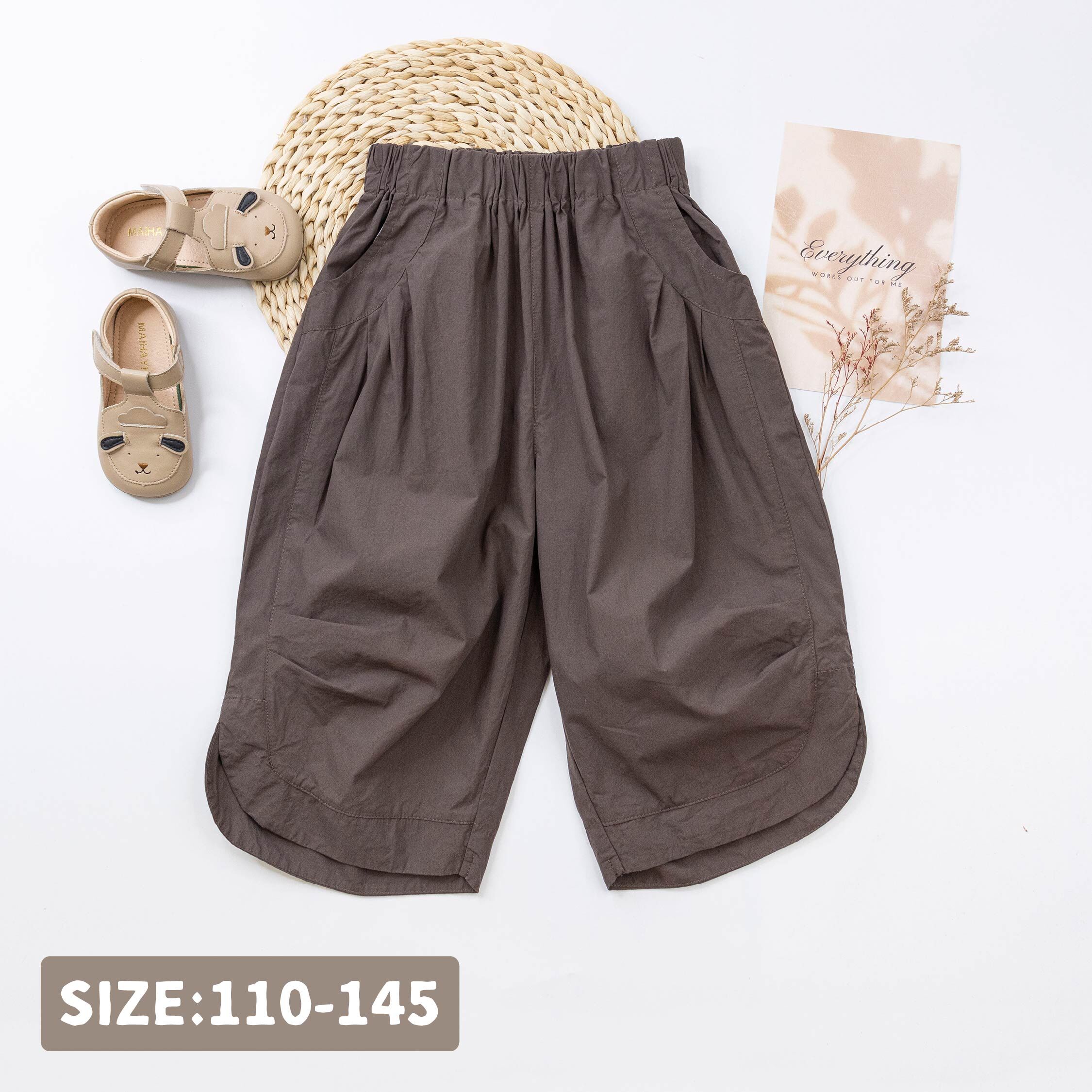 【H50808】簡約弧形微開岔設計休閒褲