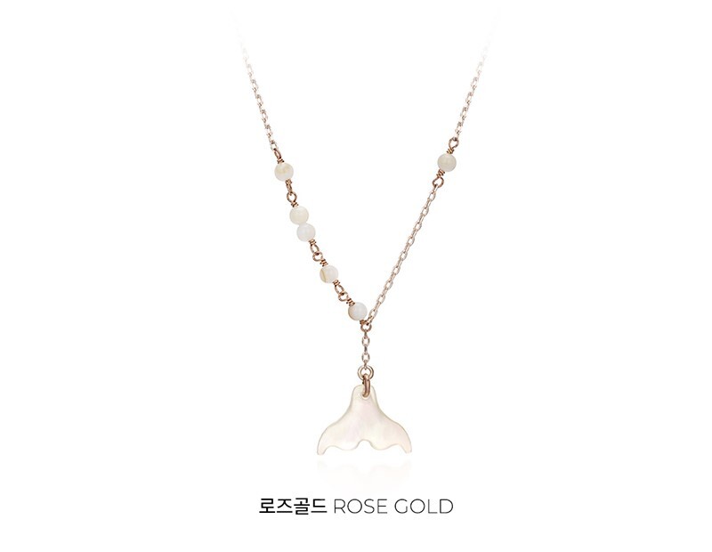 韓國WING BLING授權 14K鍍金海映月光鯨語珍珠母貝項鍊