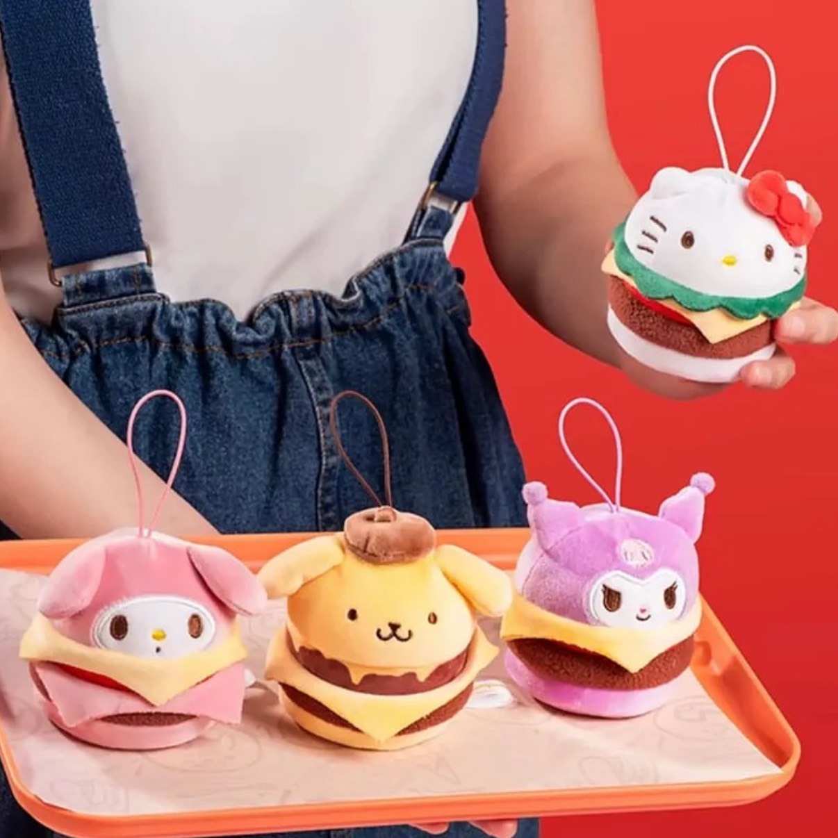SANRIO 三麗鷗家族 漢堡包系列 捏捏樂 吊飾 鑰匙圈 盲袋