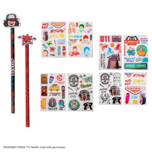 怪奇物語 - 魔怪 & 伊萊雯帶橡皮擦鉛筆及第一, 二, 四季貼紙