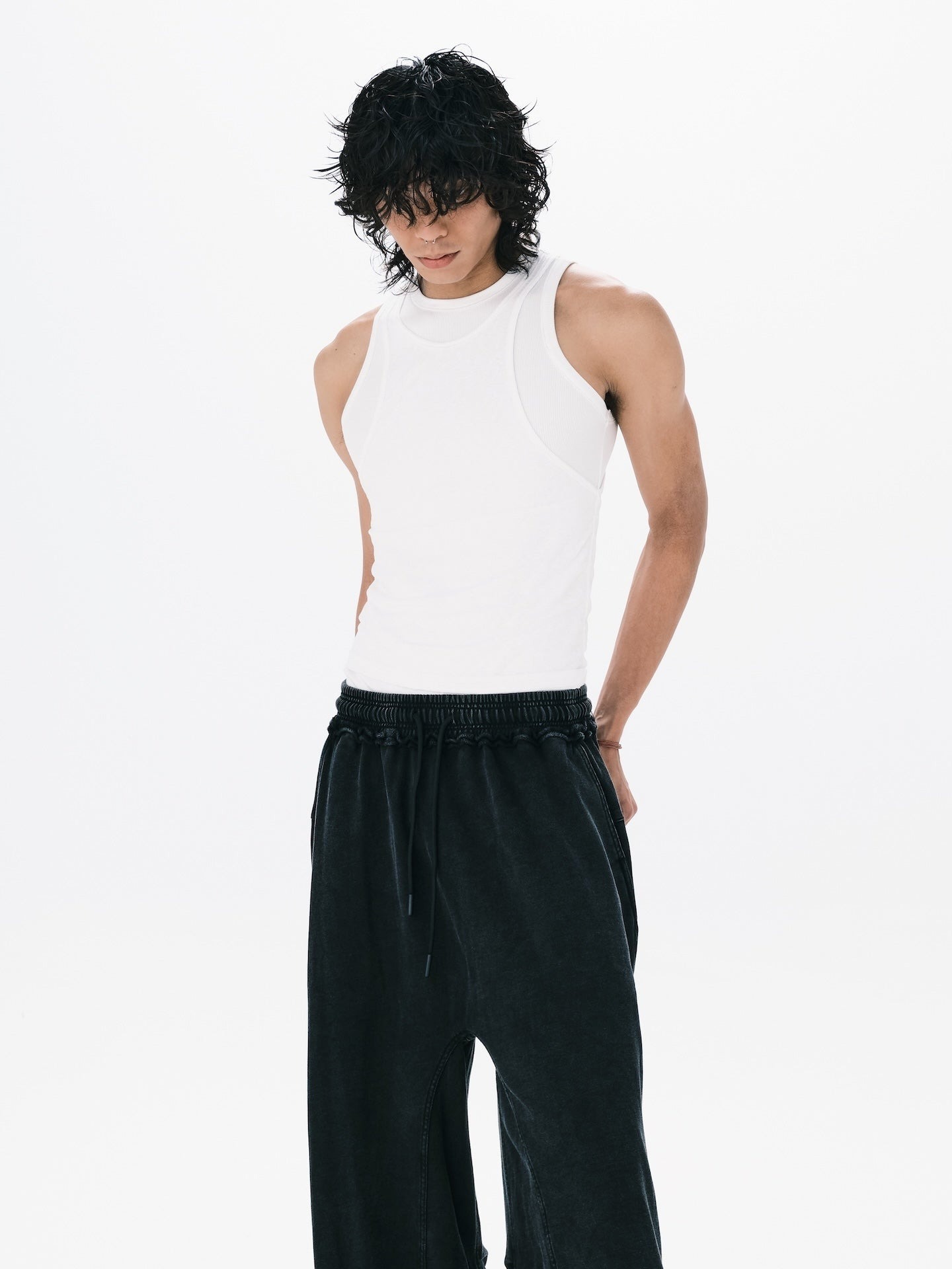 ANOWHEREMAN｜Double Layers Tank Top (White)
