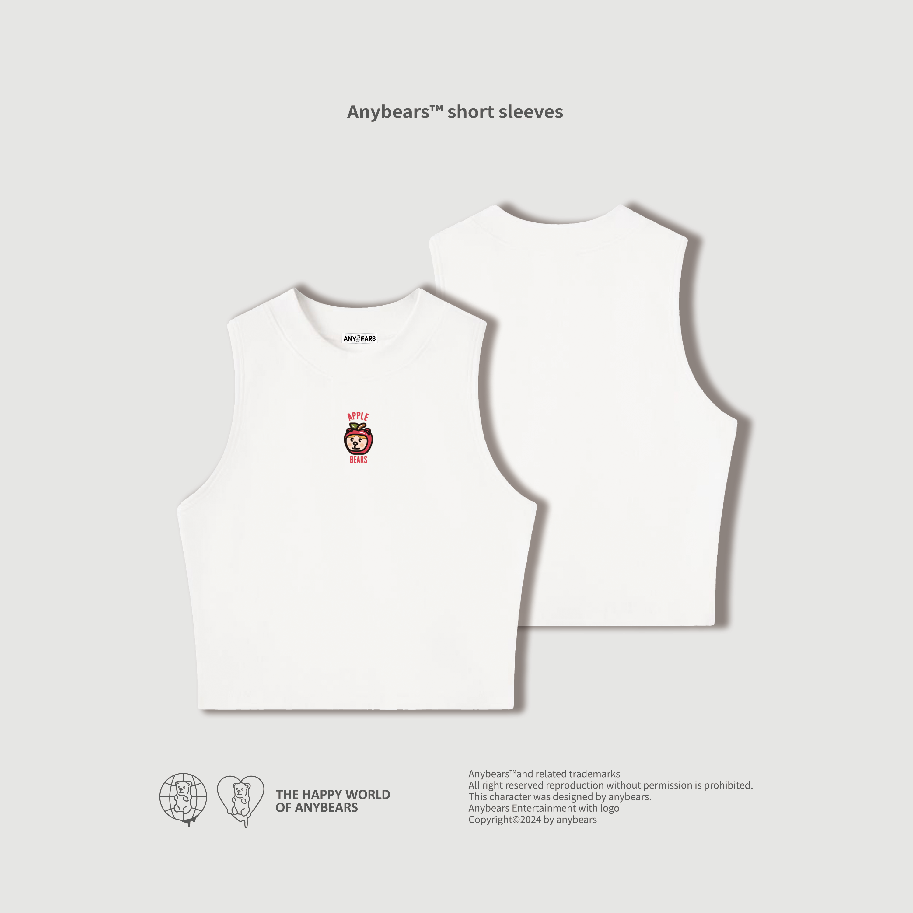 ANYBEARS® Apple BEAR 蘋果熊 削肩背心