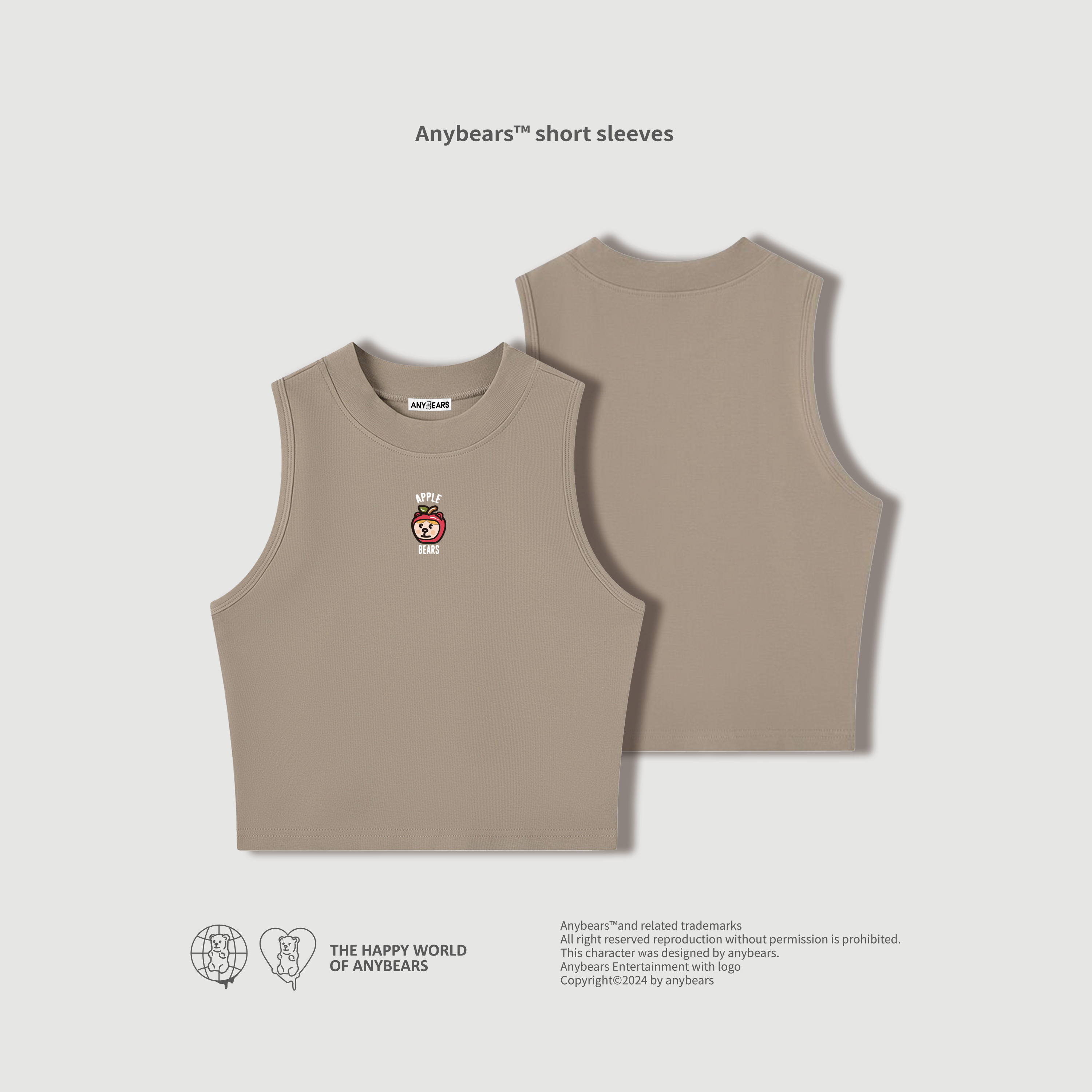 ANYBEARS® Apple BEAR 蘋果熊 削肩背心