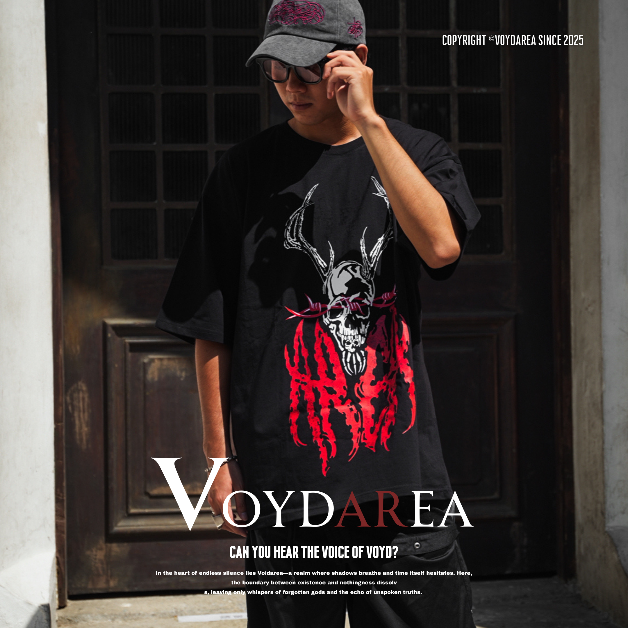 NICEDAY 現貨 服飾 Voydarea 虛無境地 Voyd 虛無 骷髏 爪痕 美式 復古 上衣 寬鬆 穿搭 男女同款