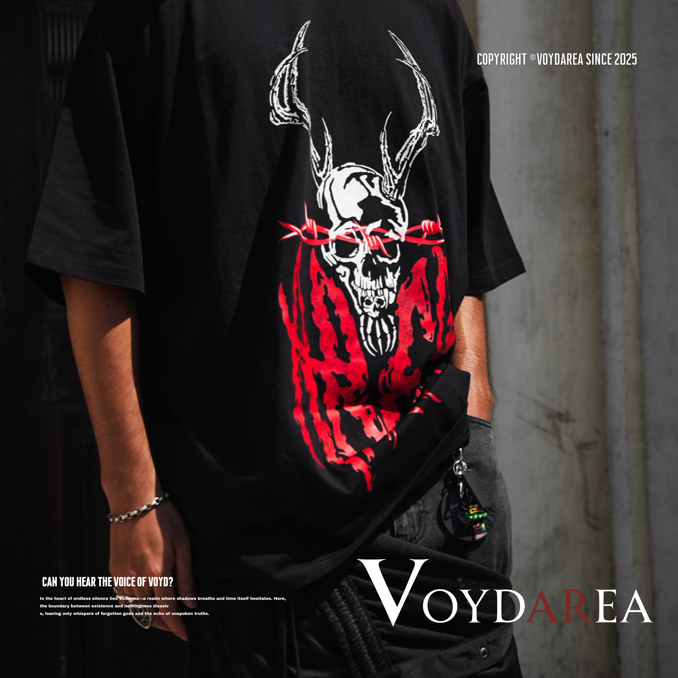 NICEDAY 現貨 服飾 Voydarea 虛無境地 Voyd 虛無 骷髏 爪痕 美式 復古 上衣 寬鬆 穿搭 男女同款