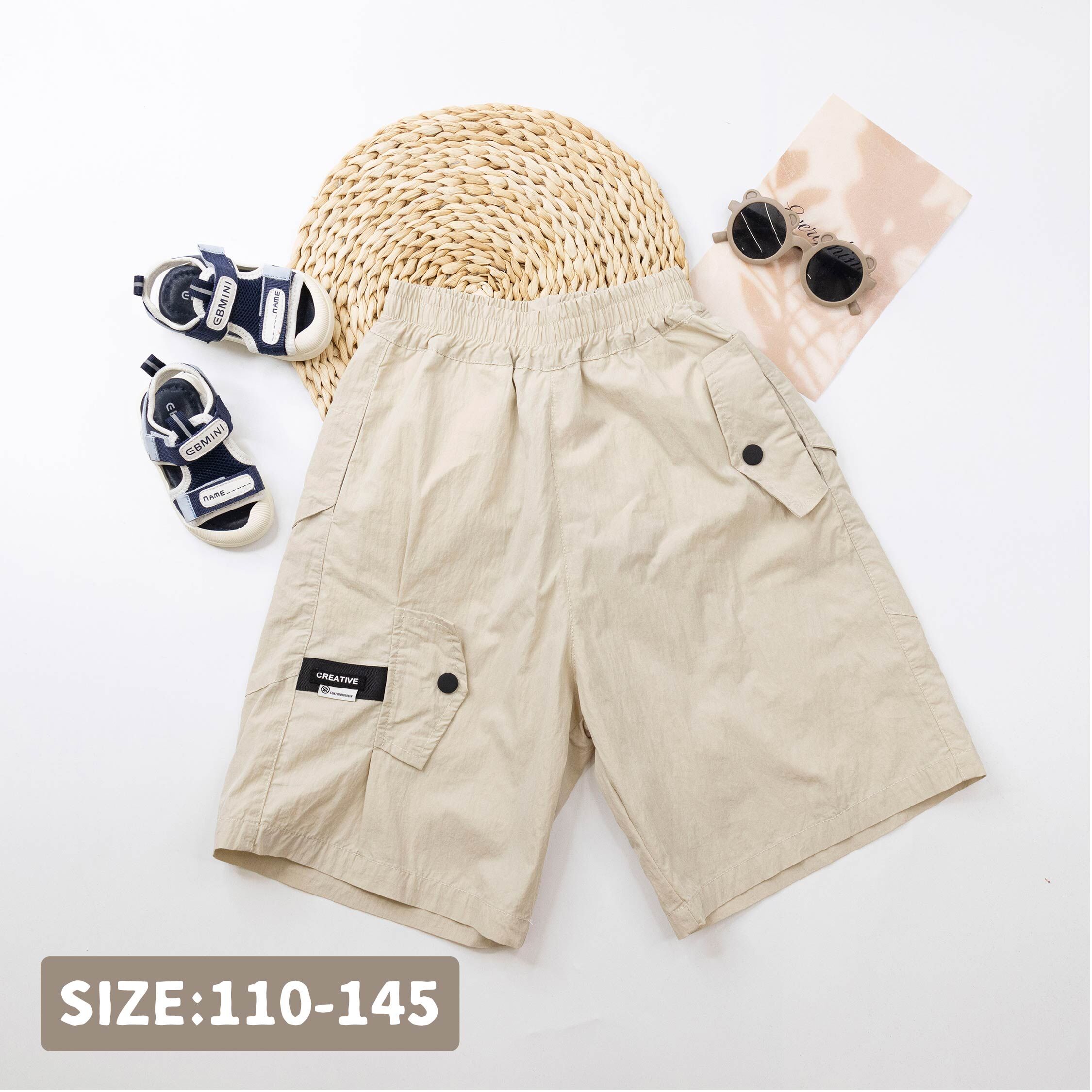 【H50806】藝術英字小標設計休閒褲