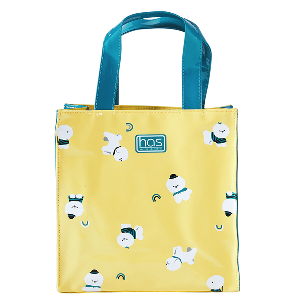 HAS亮面輕巧托特包(毛球比熊)