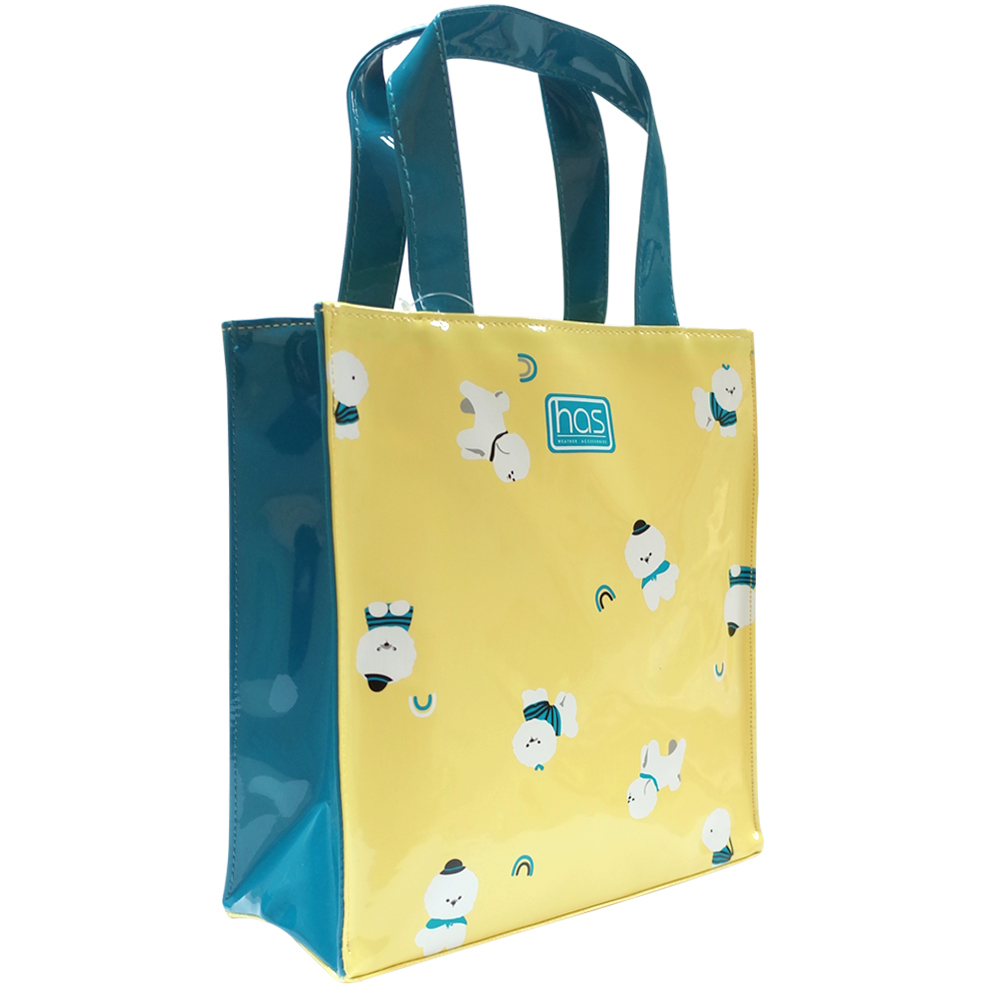 HAS亮面輕巧托特包(毛球比熊)