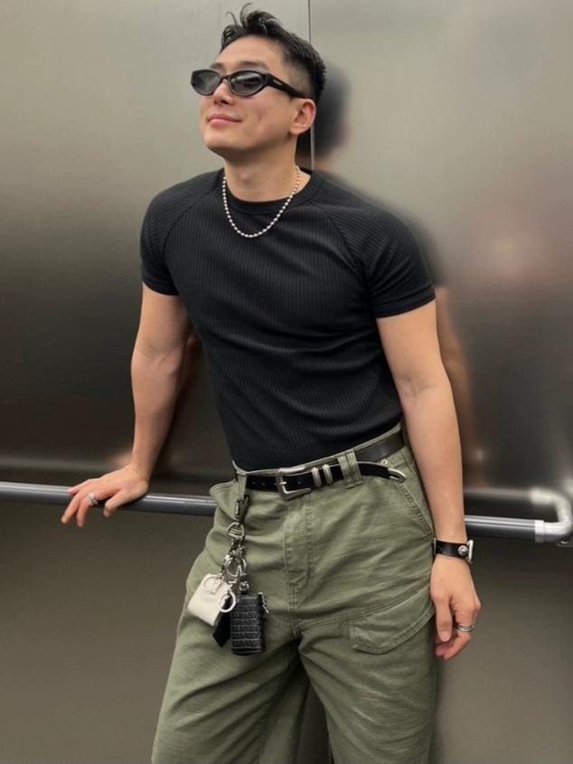 插肩袖羅紋修身短袖T恤