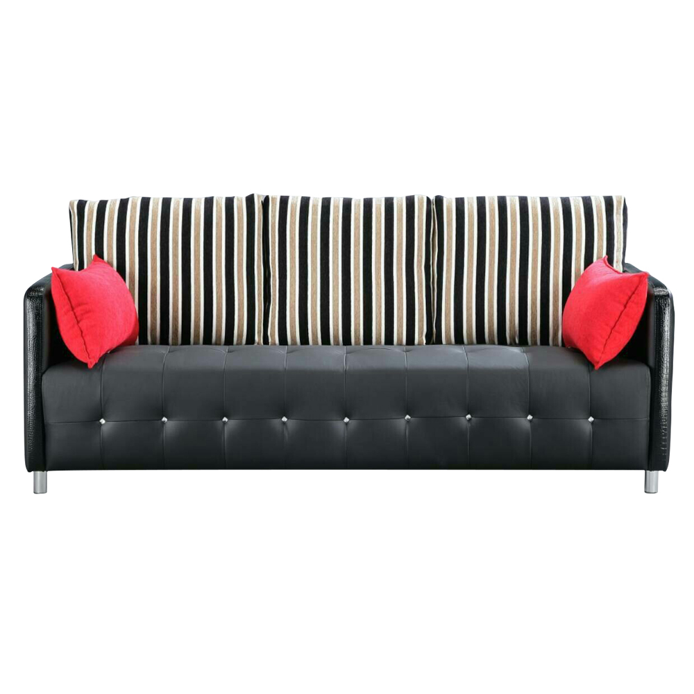 莉維亞三人座半牛皮沙發(送抱枕)