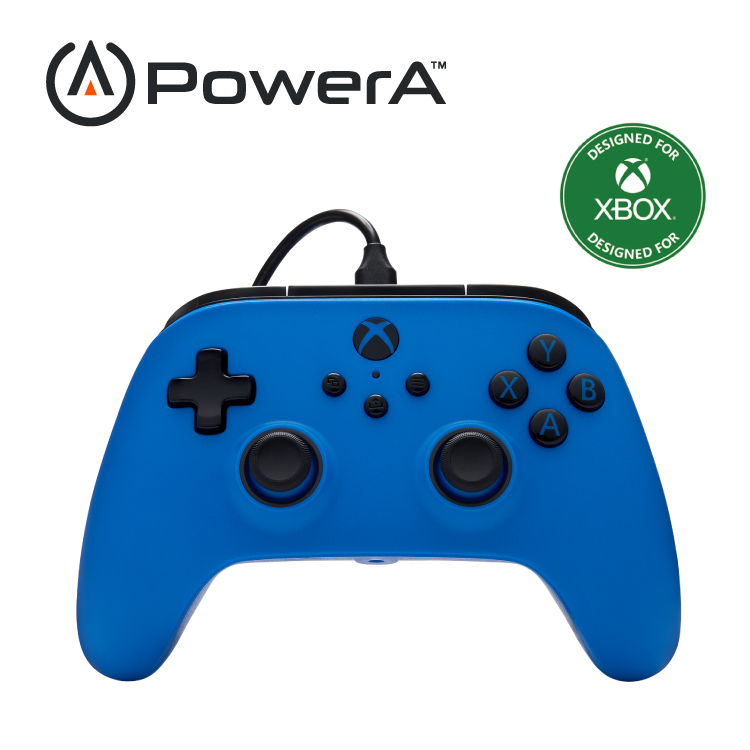 【PowerA】|XBOX官方授權|對稱款有線遊戲手把-藍色