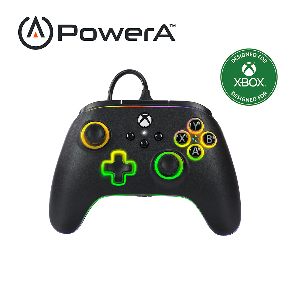 【PowerA】|XBOX 官方授權|炫光可調增強款有線遊戲手把
