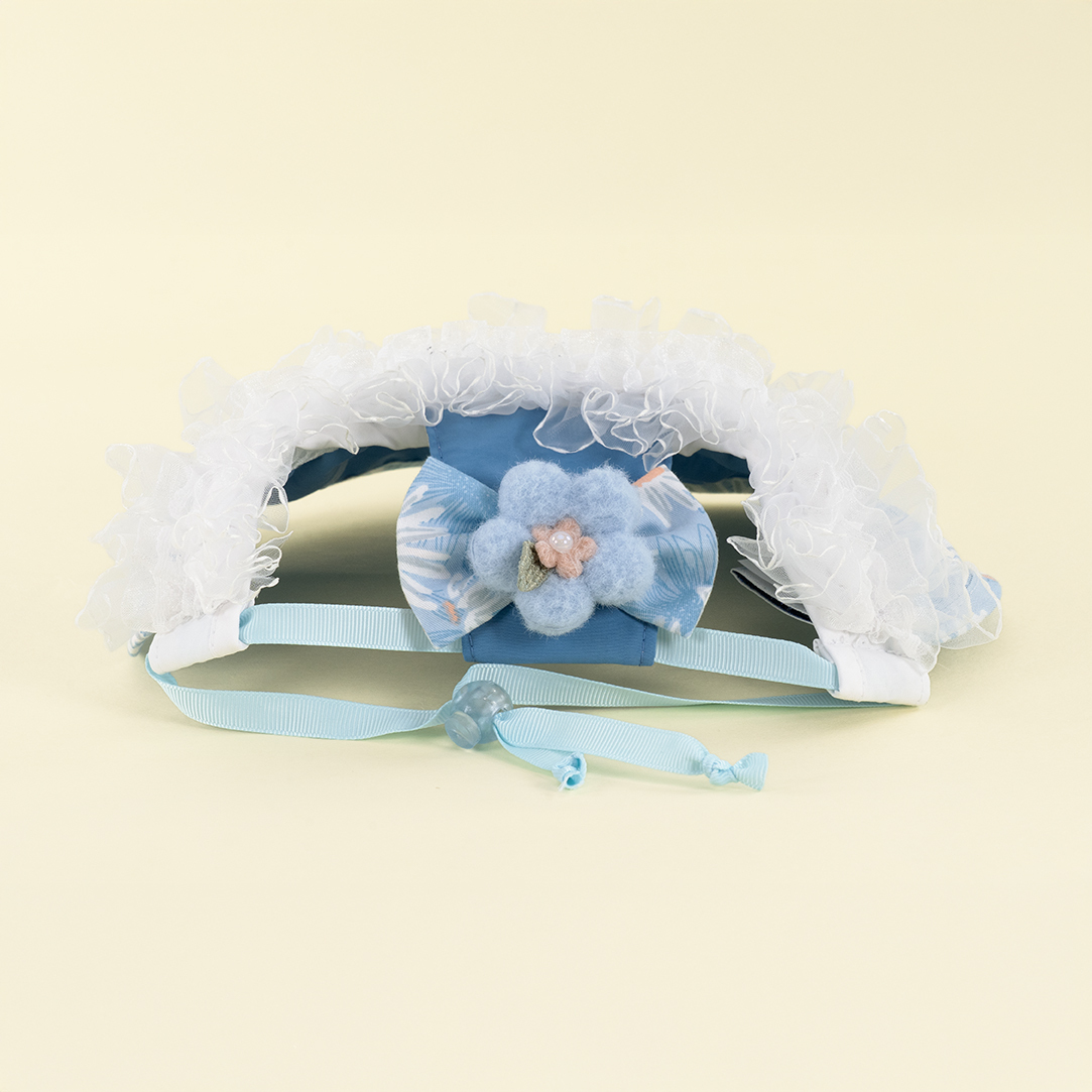 Lace Sun Hat with L-Blue Flower