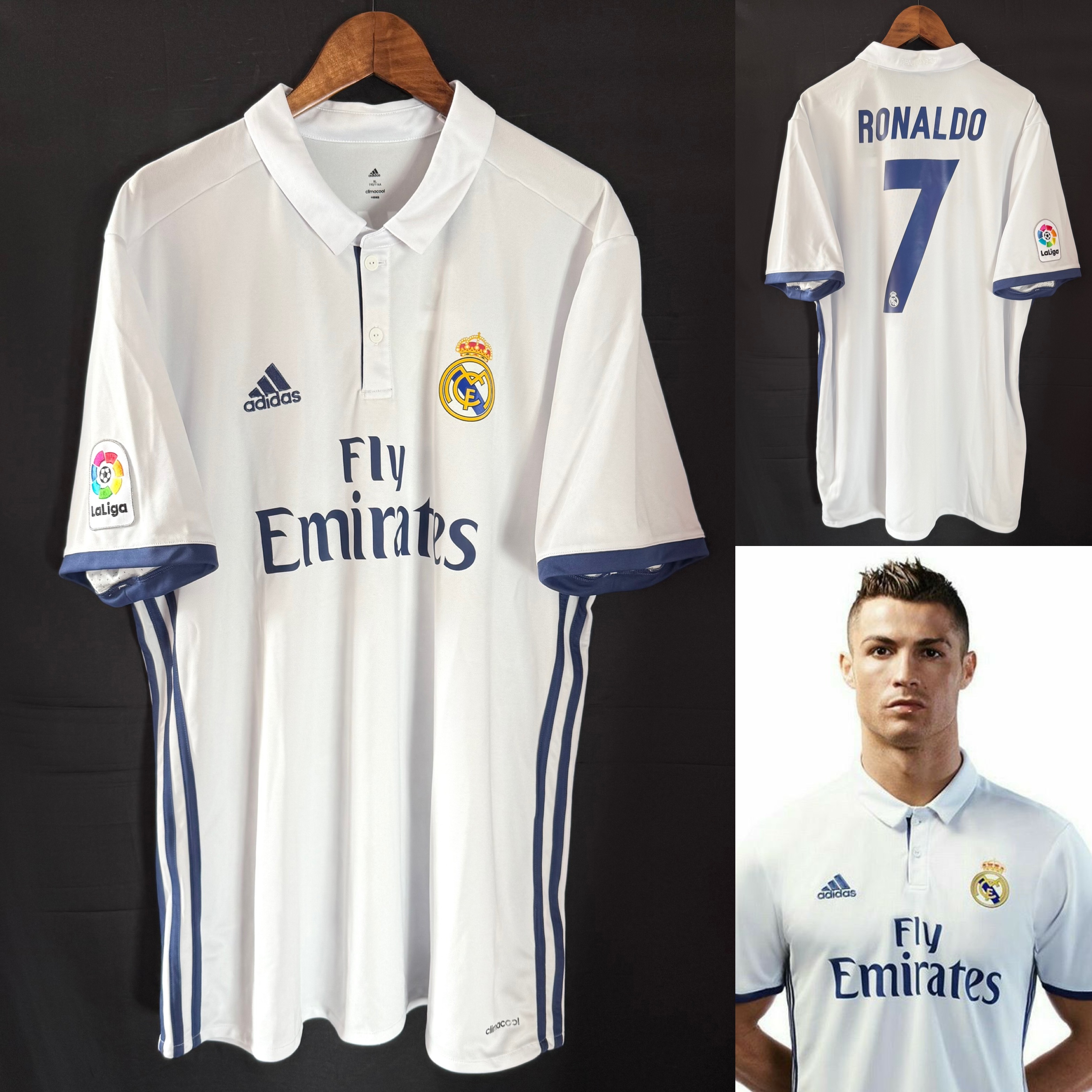 (BNWT) Real Madrid 2016-2017 Adidas Home Shirt #7 RONALDO