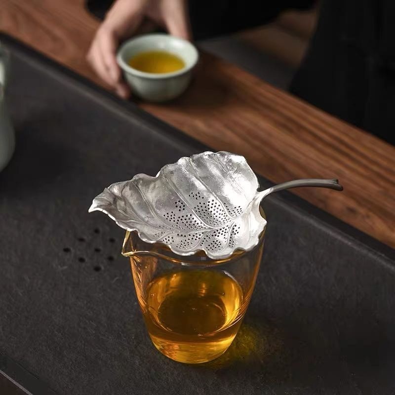 純錫葉子茶漏｜一體成型設計