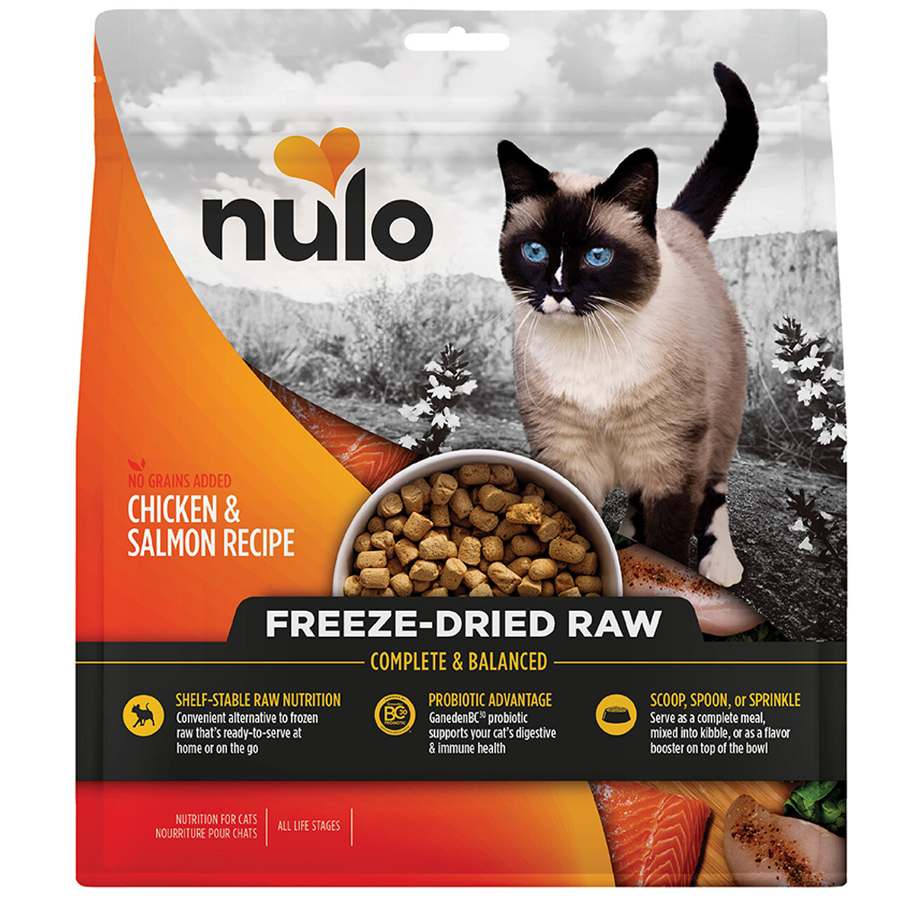 Nulo 凍乾脫水無穀物貓糧系列．雞肉+三文魚16oz