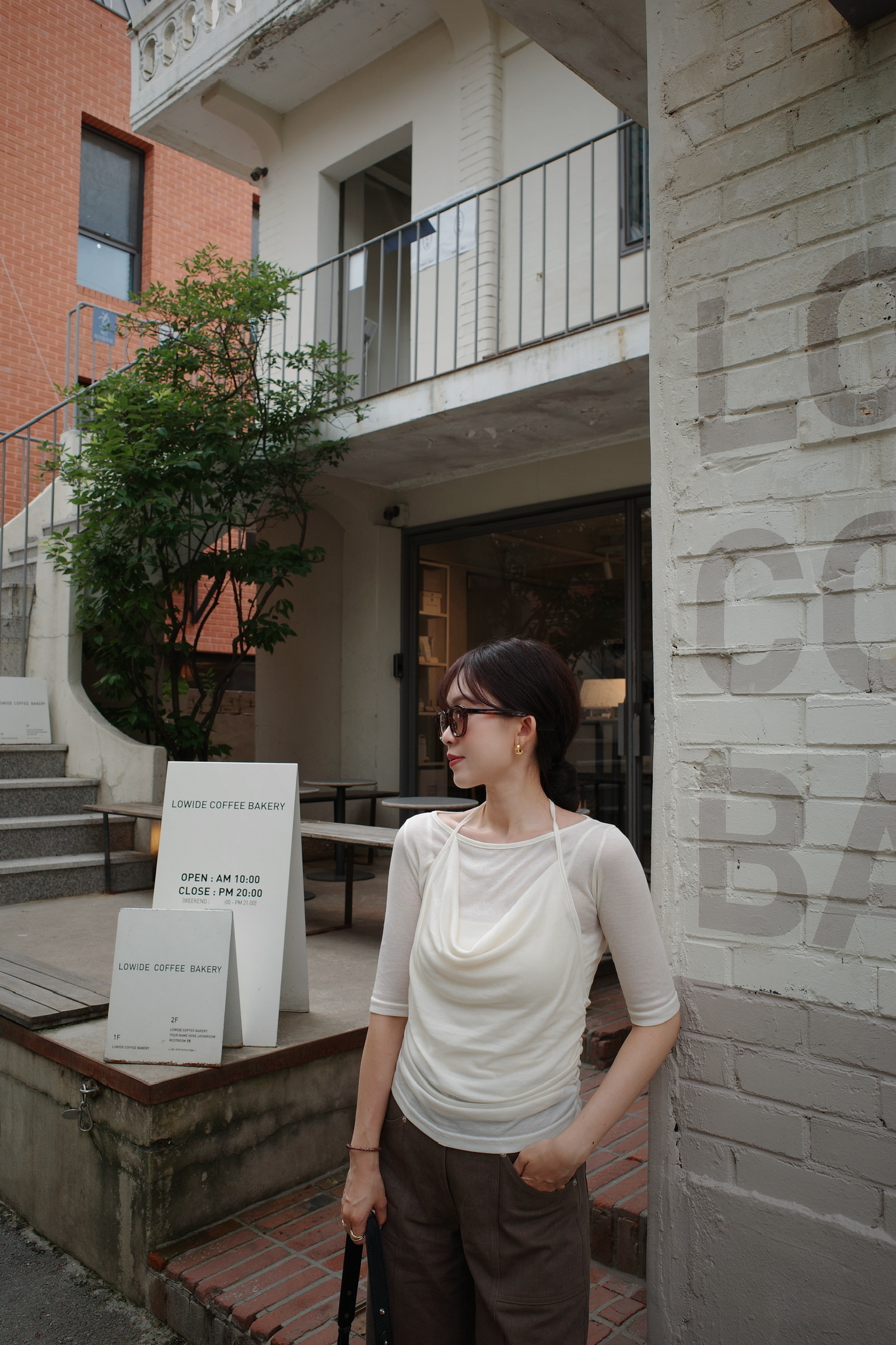 【韓國連線款】真兩件造型繞脖上衣