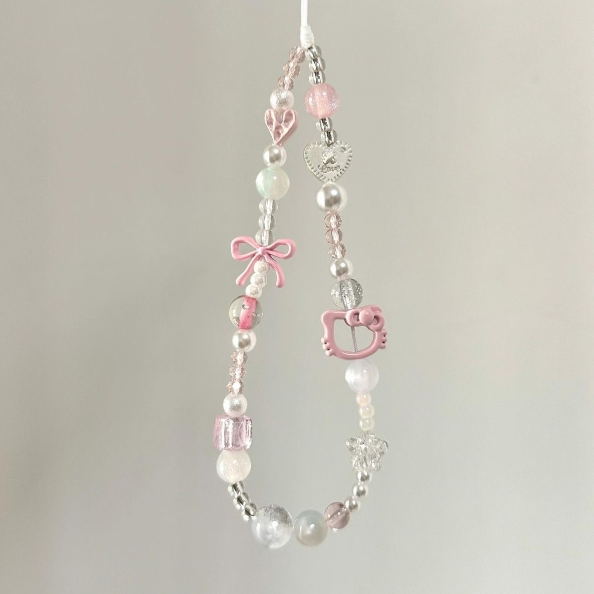 KT貓粉色蝴蝶結手機鍊