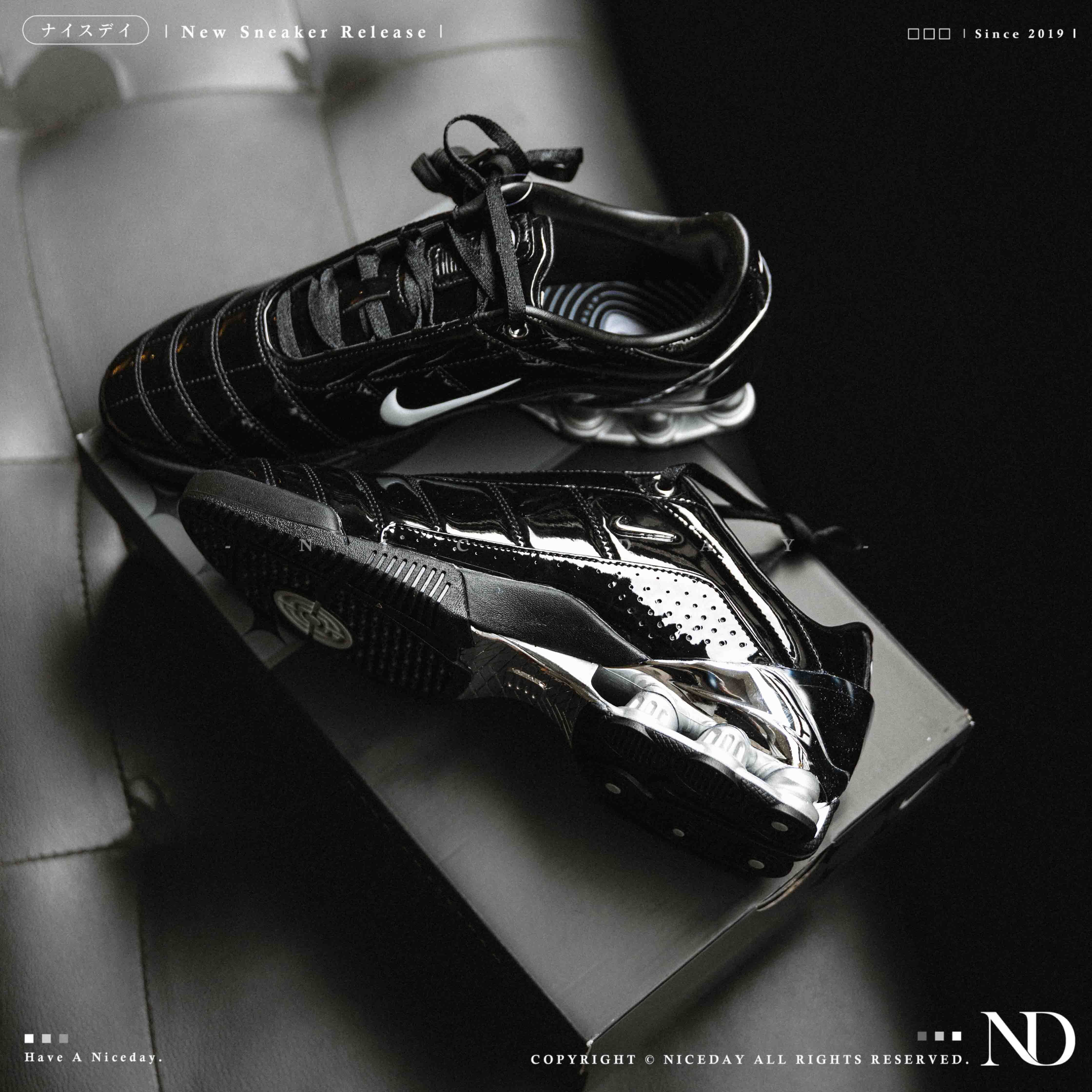 NICEDAY 代購 Maha Amsterdam x Nike Total 90 Shox 聯名 復古 黑 漆皮 亮面 IM9326-001