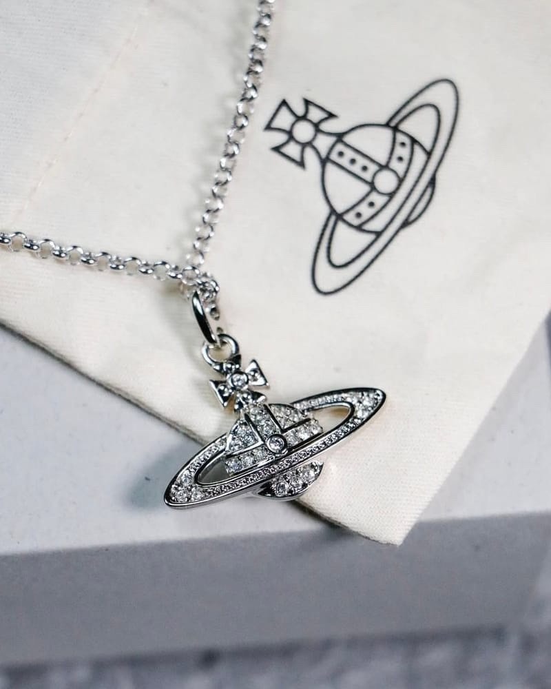 VIVIENNE WESTWOOD MINI BAS RELIEF PENDANT 星球浮雕吊墜 黃銅 項鍊 女款 銀色