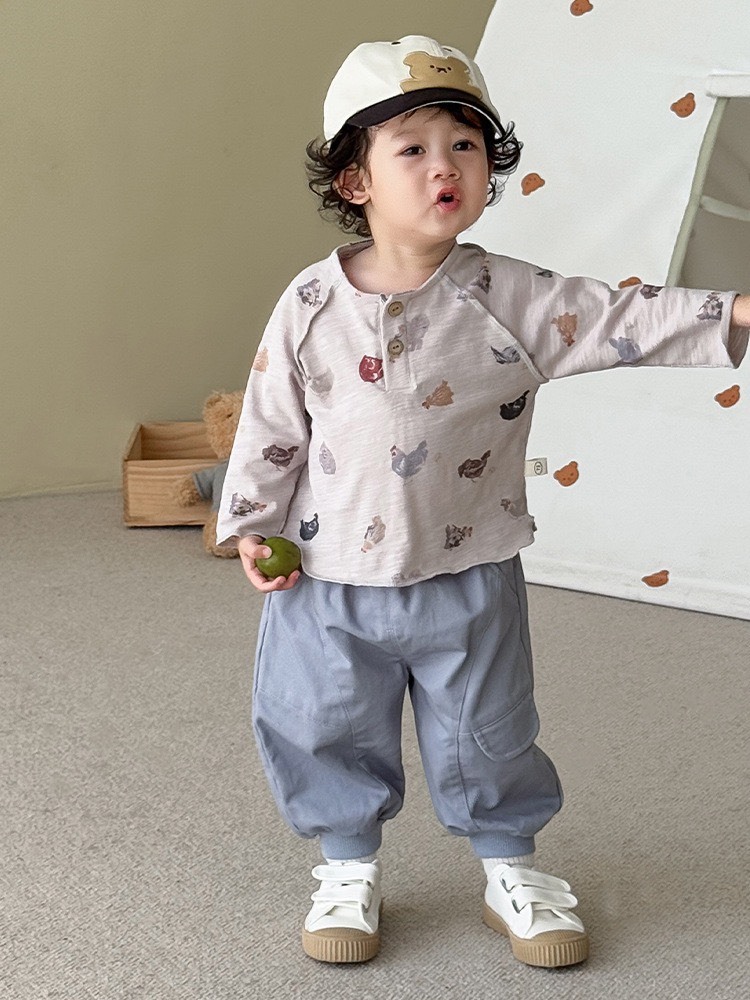 可愛圖案長袖上衣