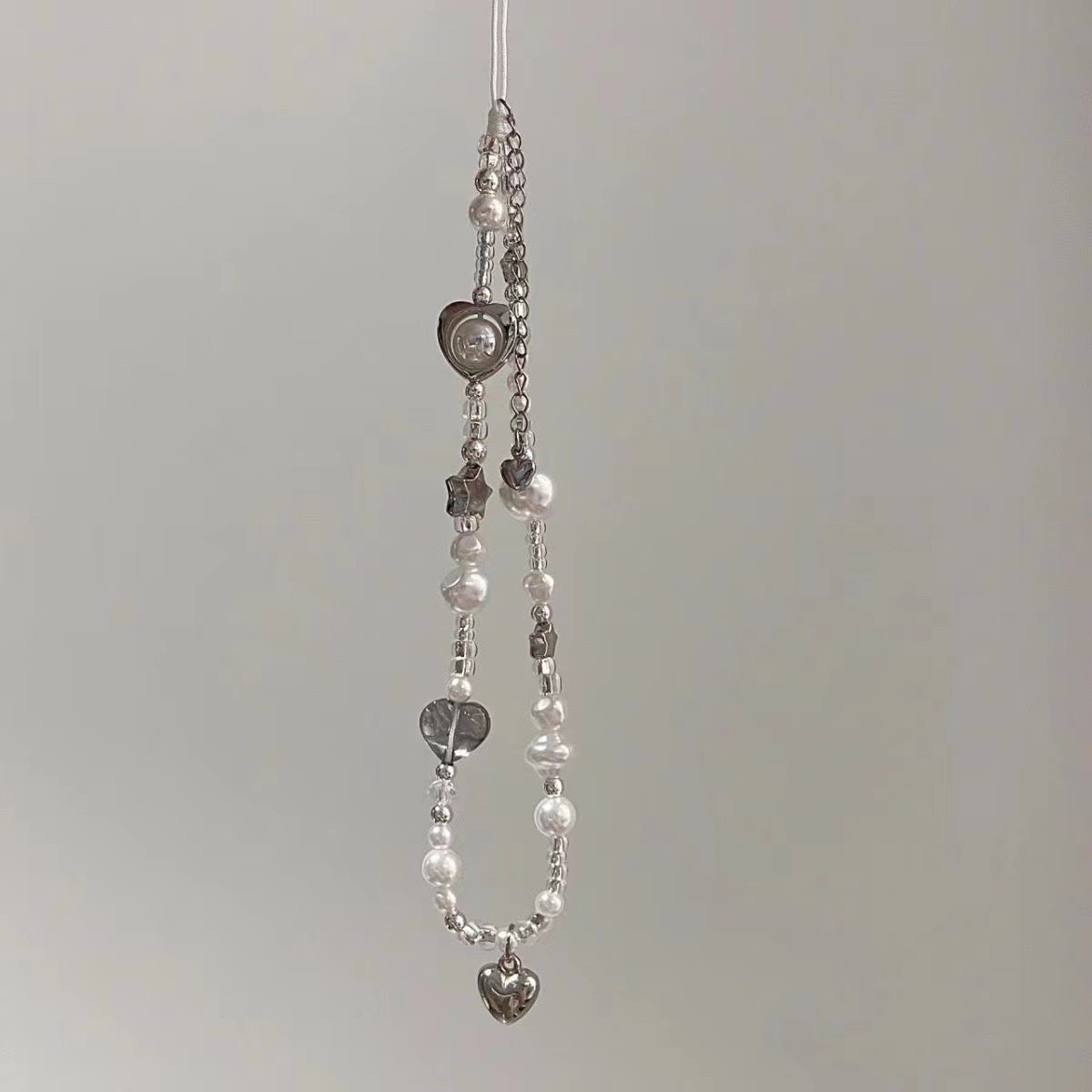 高級感銀色星星手機掛繩