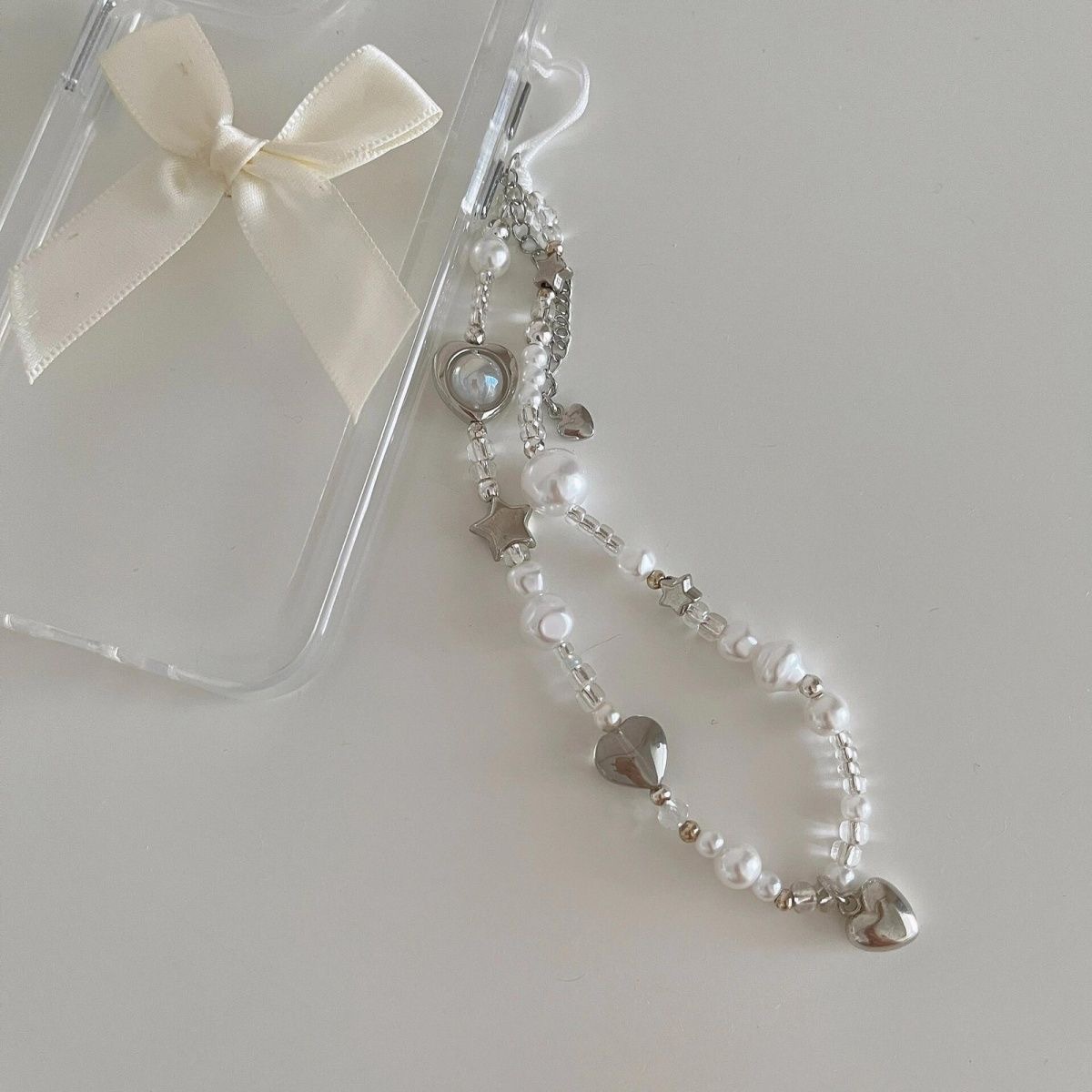 高級感銀色星星手機掛繩