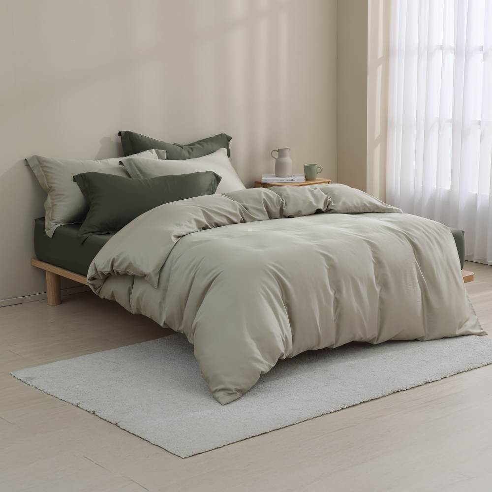 60支天絲棉｜67%天絲&33%純棉｜雙色配｜松墨綠ｘ春暮綠