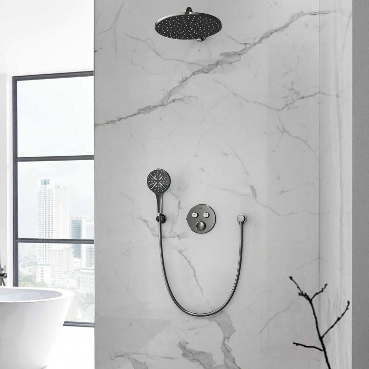 GROHE｜Rainshower SmartActive 三段式蓮蓬頭（石墨黑）26574AL0