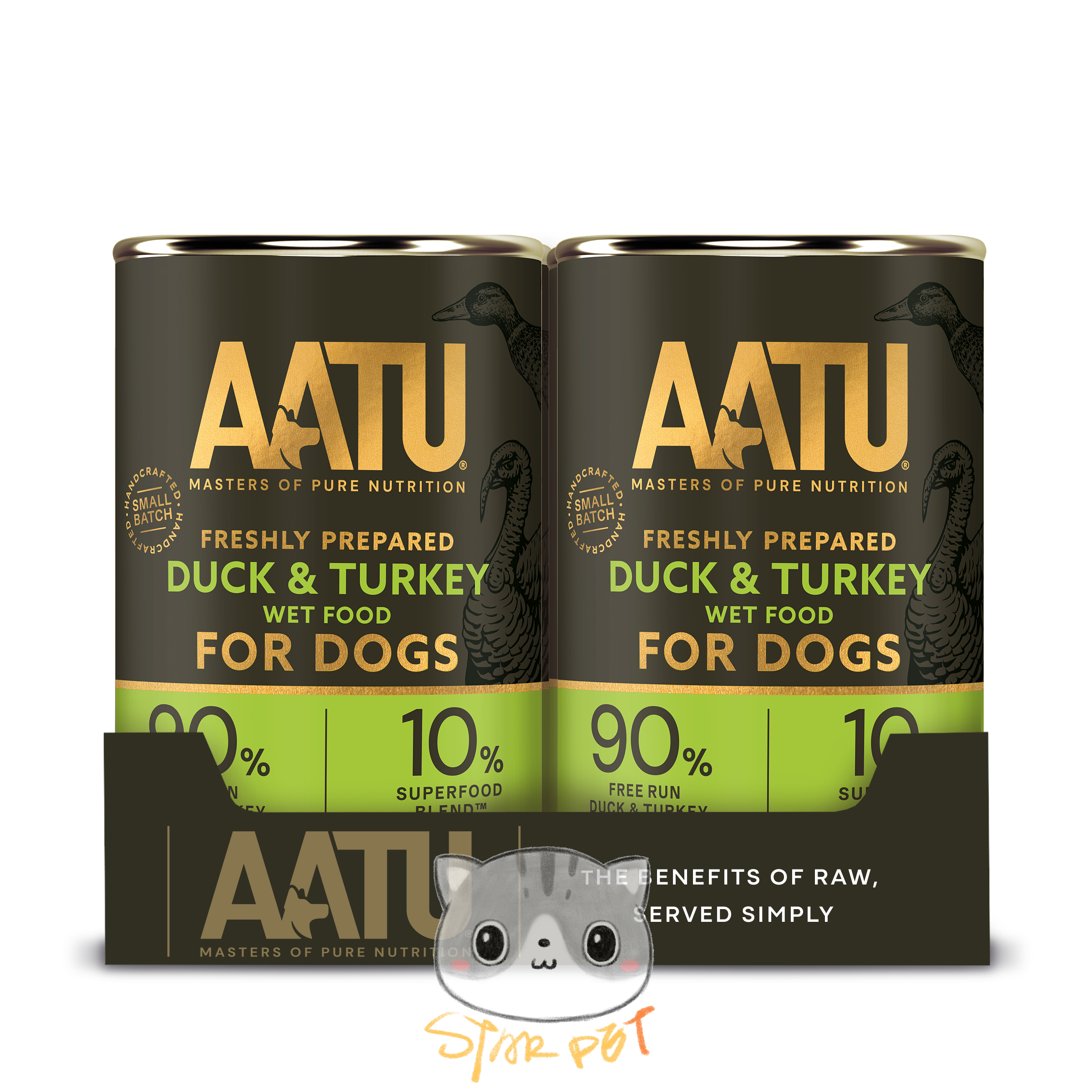 AATU Canned Dog Food - Duck & Turkey 400g x 6
