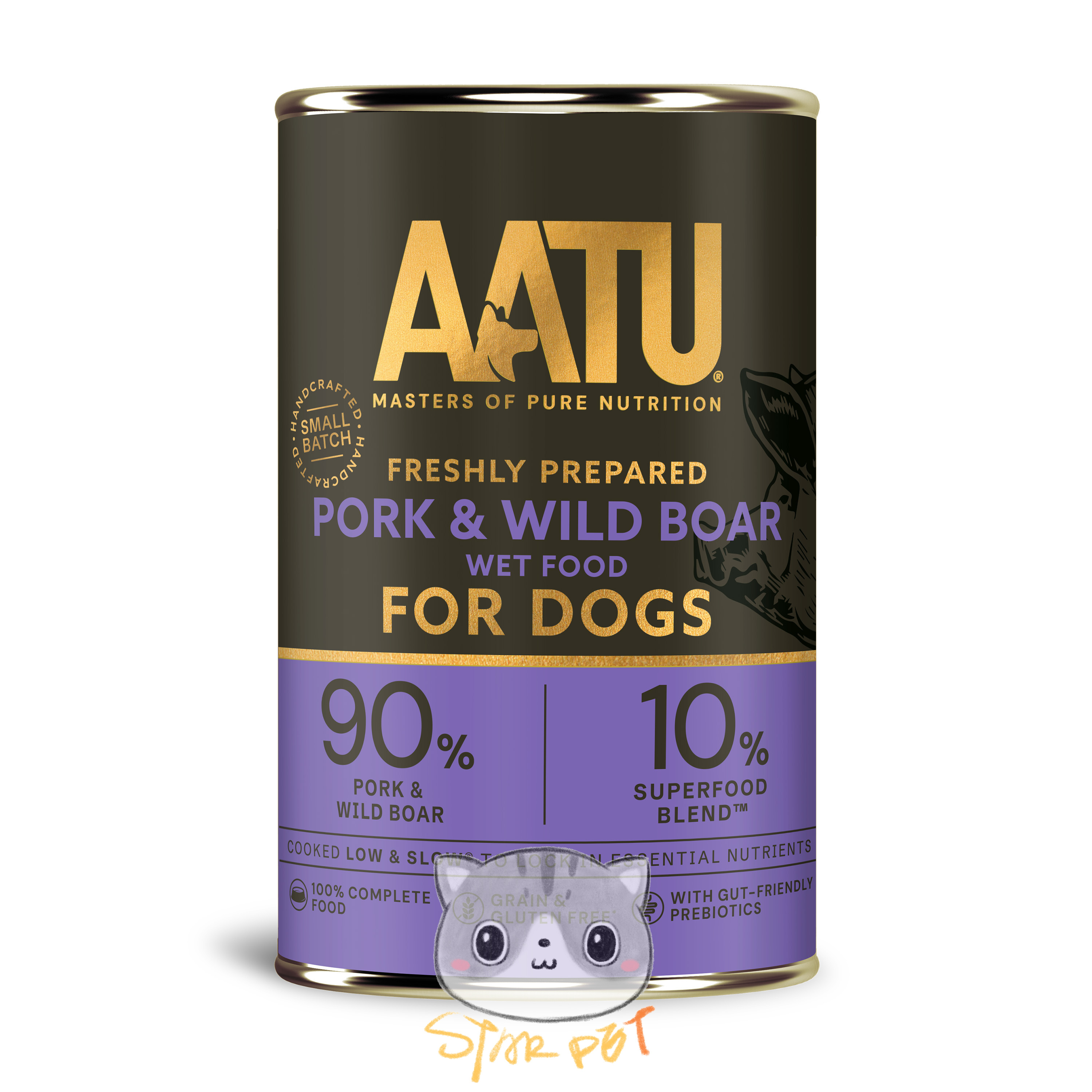 AATU Canned Dog Food - Pork & Wild Boar 400g x 6
