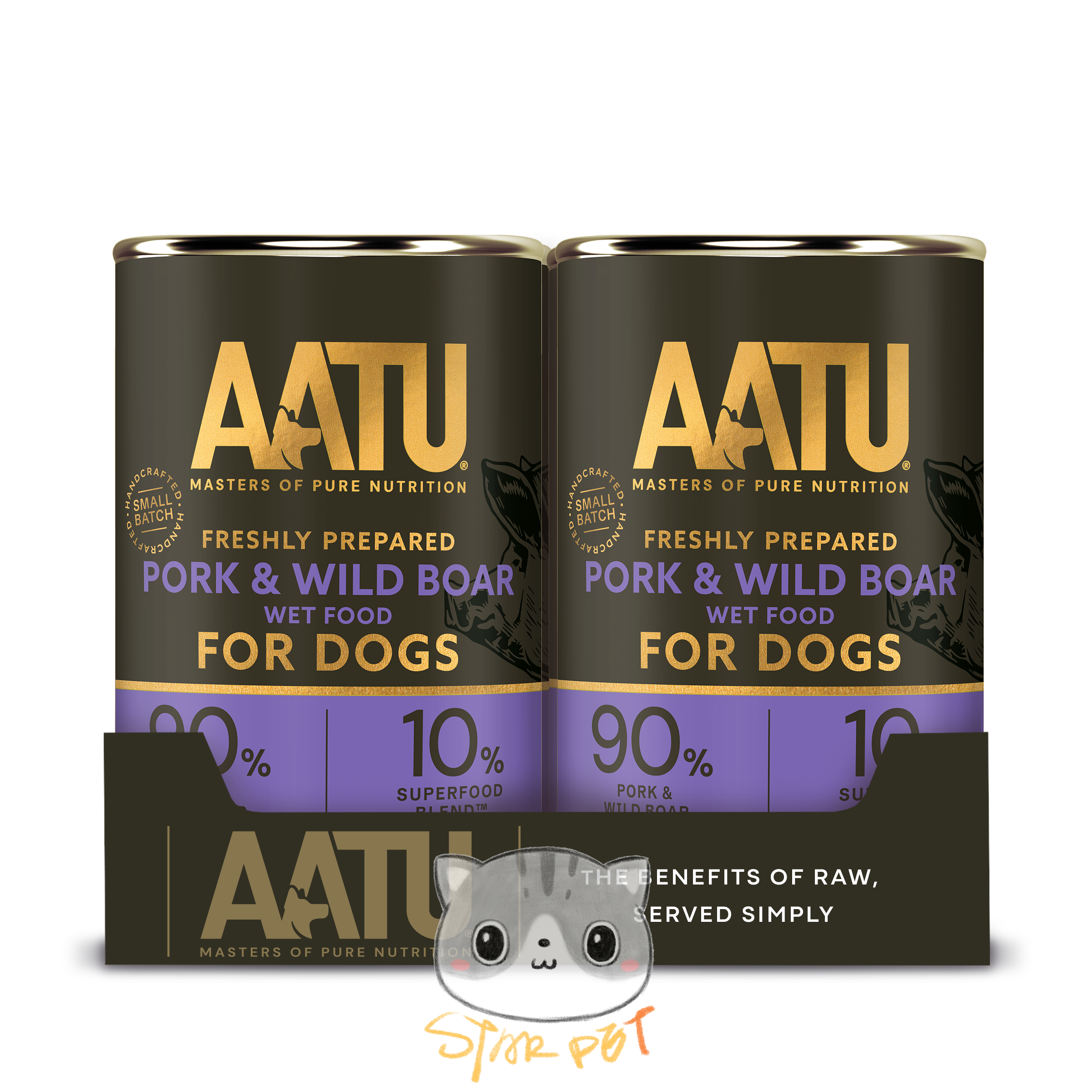 AATU Canned Dog Food - Pork & Wild Boar 400g x 6