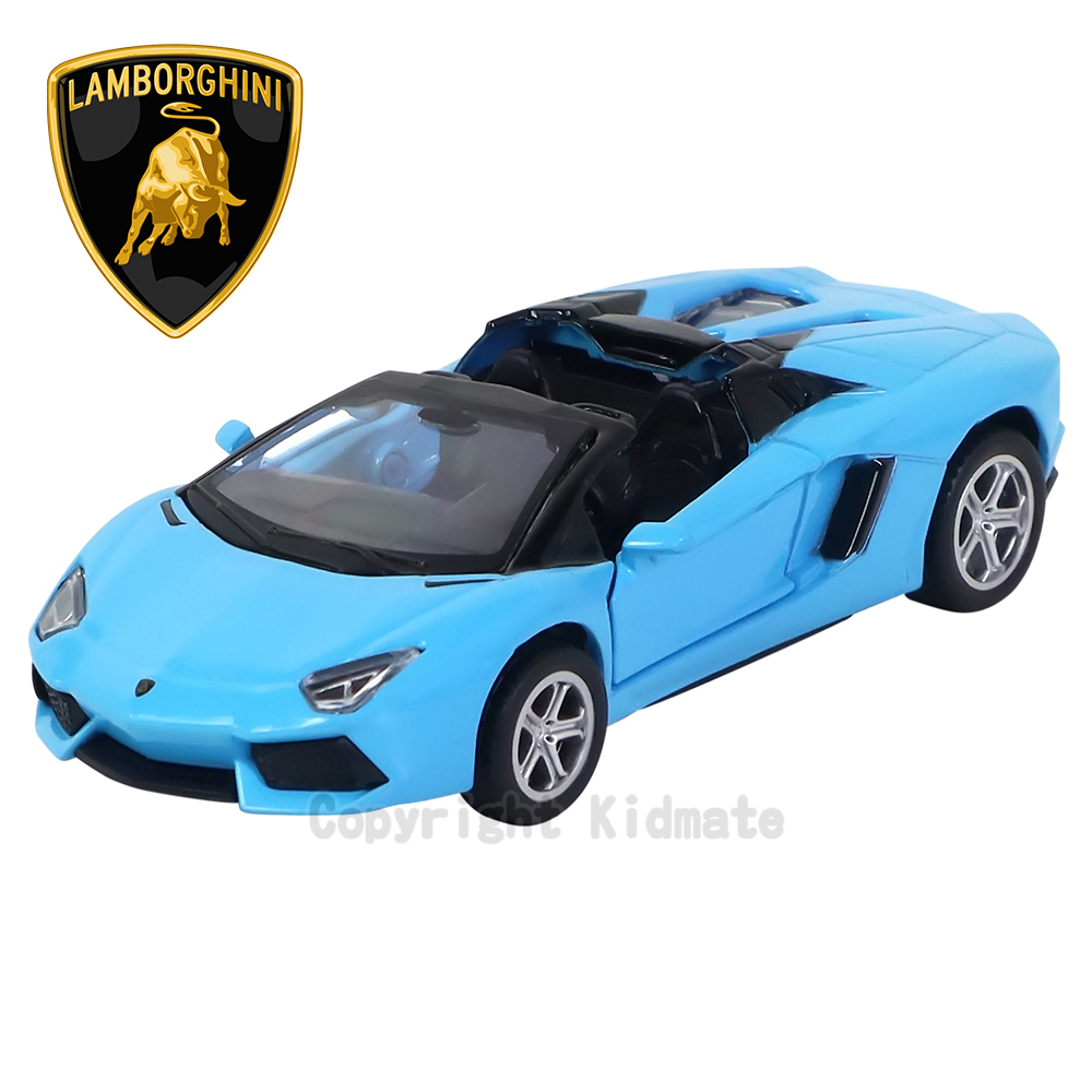 《 KIDMATE 》  1:43授權合金車(77)Lamborghini Aventador LP700-4 Roadster藍