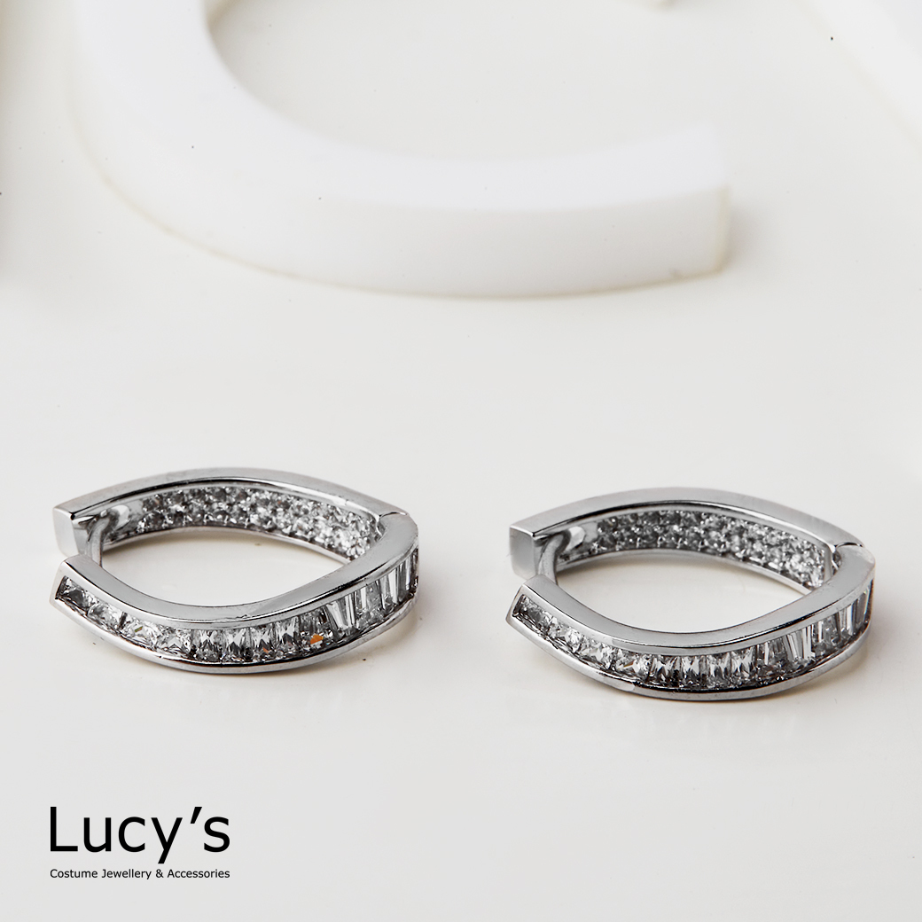 弧形閃耀 易扣耳環 (124305)