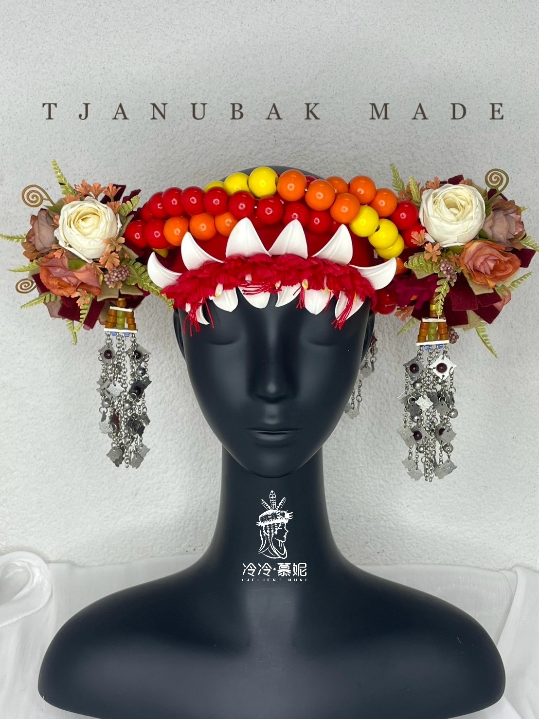 W-No.82木珠配花頭飾56cm