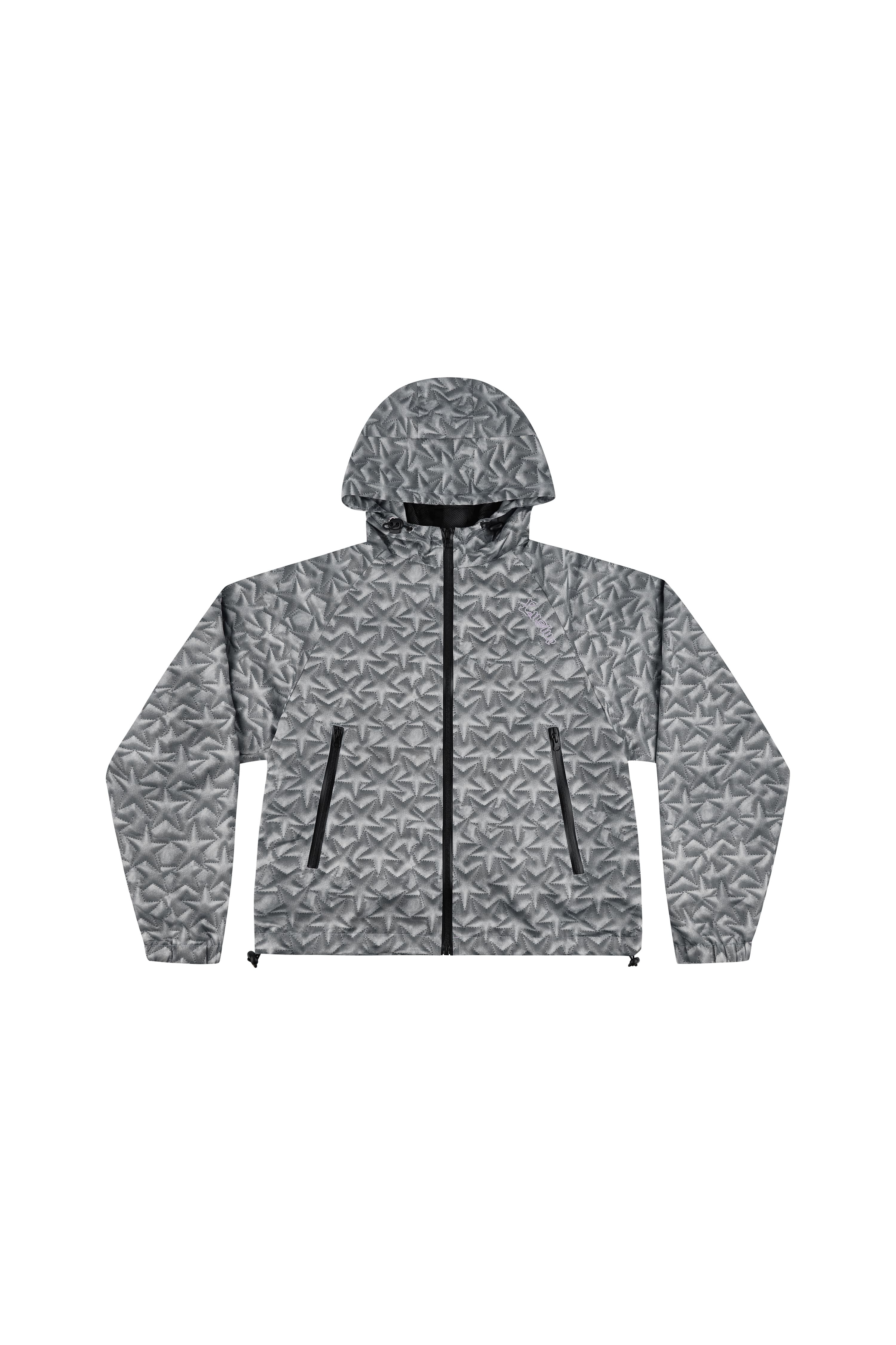 LUSIVE｜壓紋印花機能連帽外套 Embossed Print Utility Hooded Jacket (Grey)