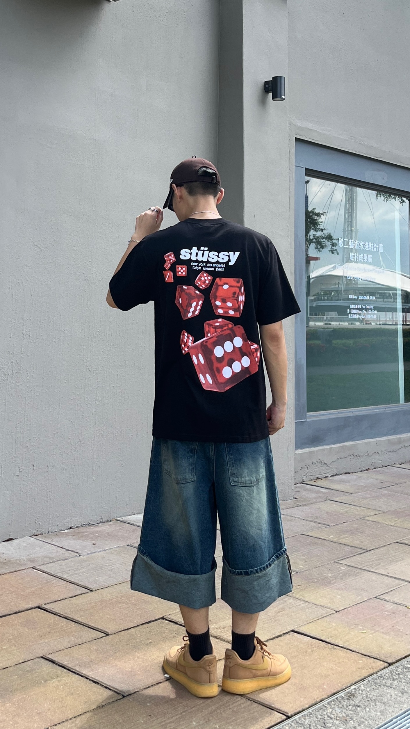 正韓 刷舊大反摺九分褲