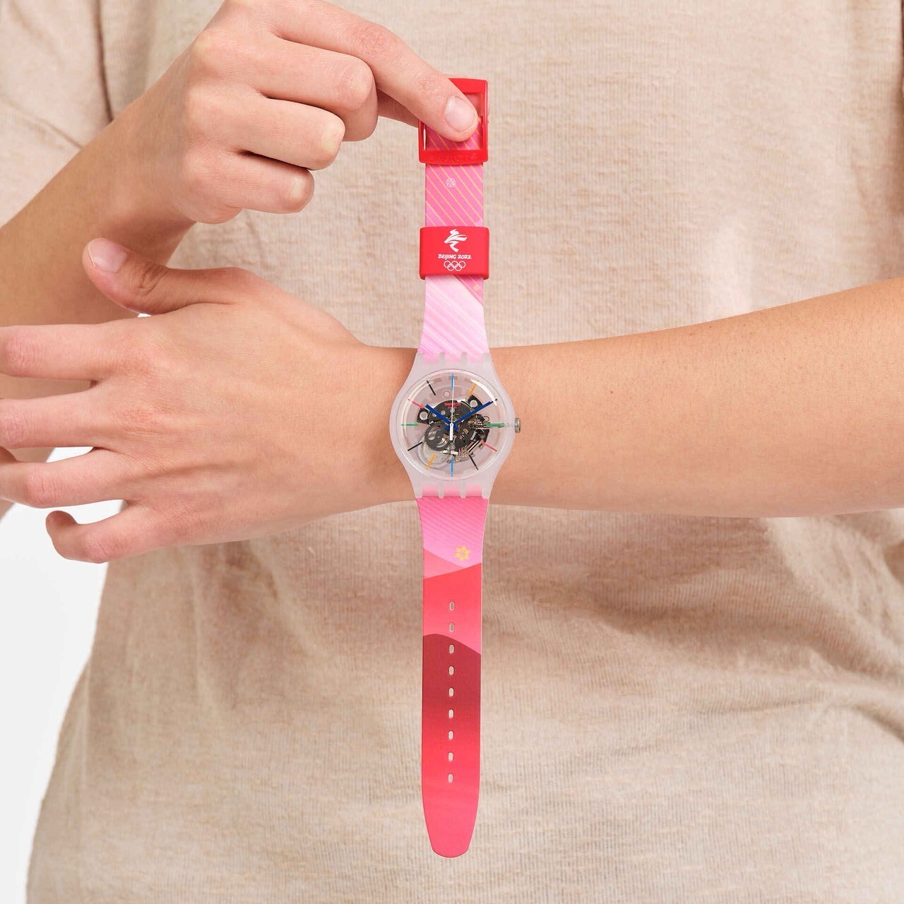 【Swatch】RED RIVERS AND MOUNTAINS SO29Z105 41mm 現代鐘錶