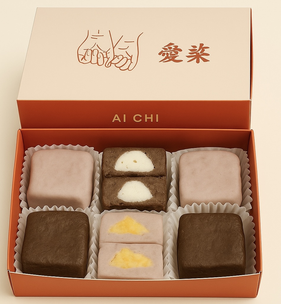 芋泥方盒(芋泥流沙+焙茶麻糬款)