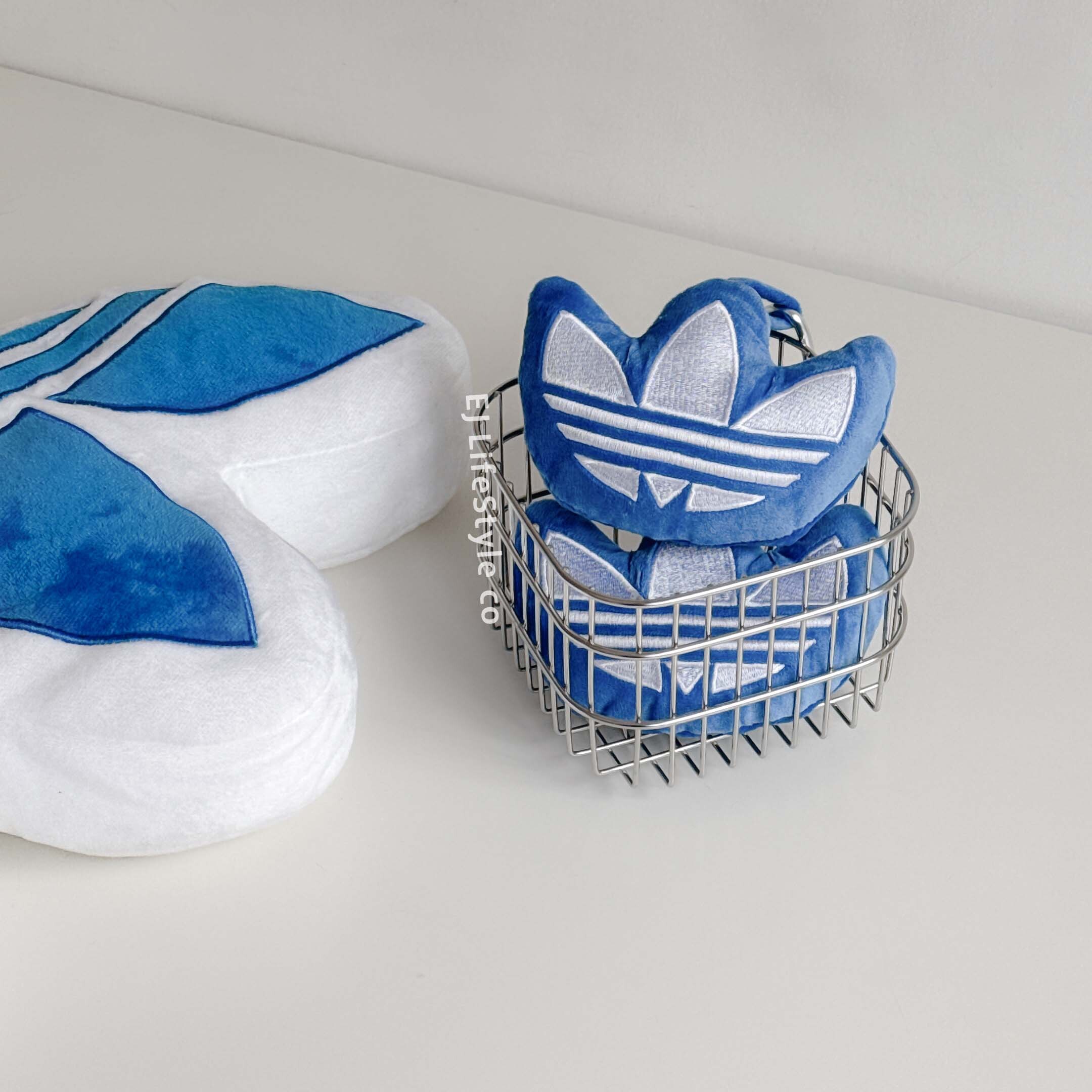 ADIDAS 三葉草 環保購物袋 收納袋 吊飾 水藍 手提袋 防潑水 / 現貨