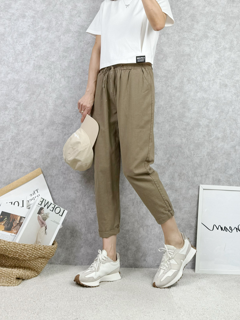 不緊貼腳踝 休閒百搭棉麻褲 ⚡️熱銷千件 包色款 ⚡️