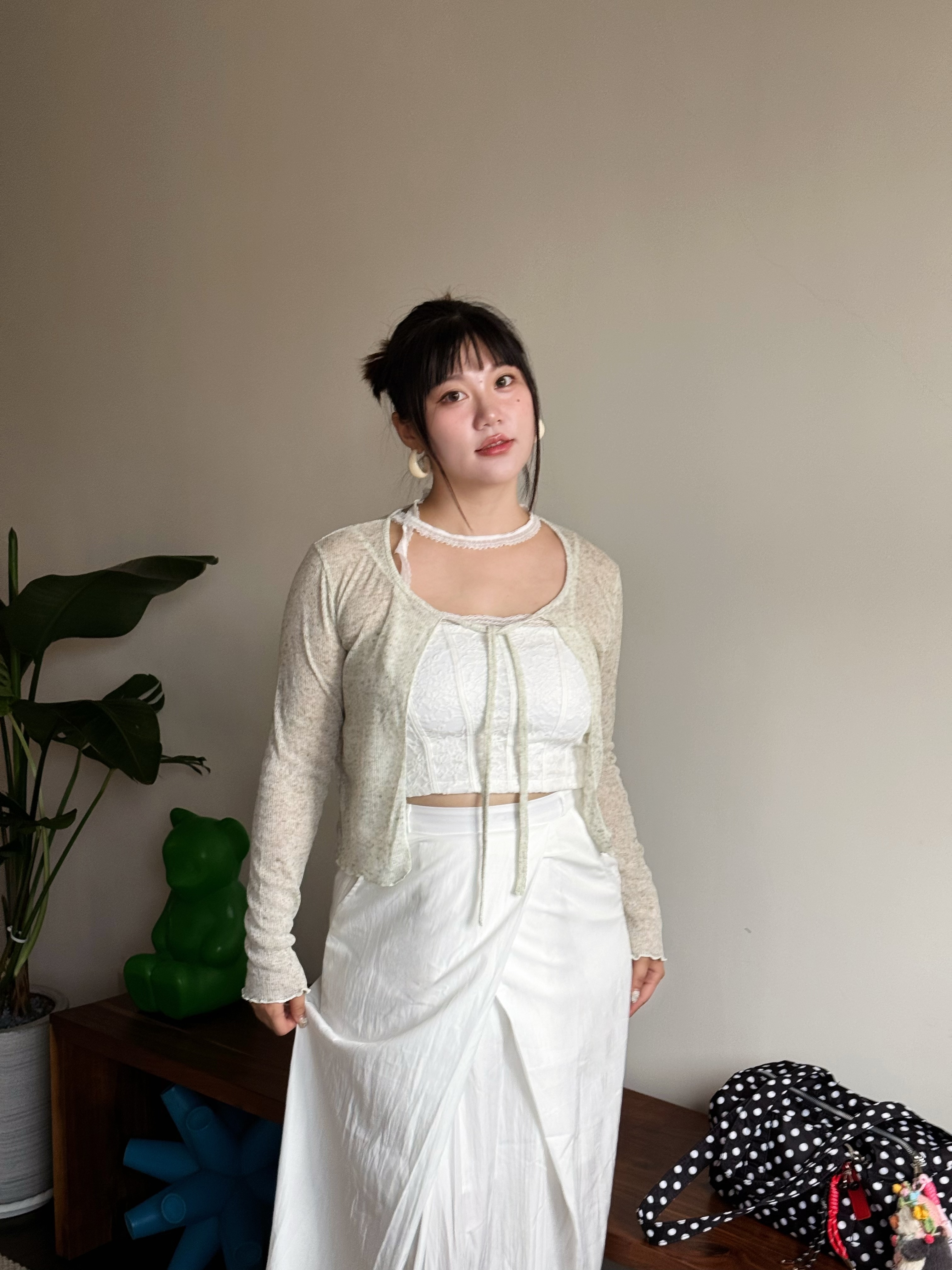 A5 ✨闆娘推薦✨清涼柔光 薄款綁帶針織開衫（四色）